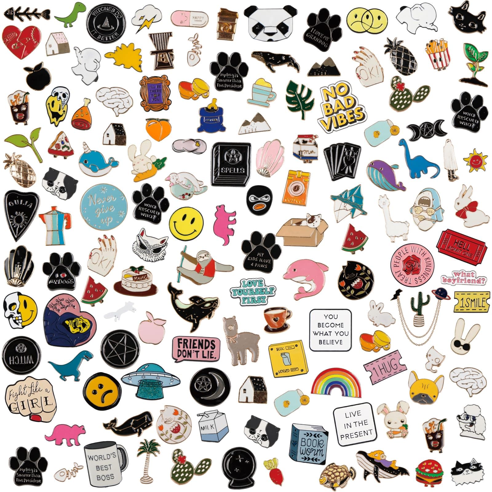 Mixed Enamel Lapel Brooch Pin Set Decoration for Backpack, Hat and Jacket | Birthday Christma Holiday Gift for Friends, Children, Families (Mystery Style)