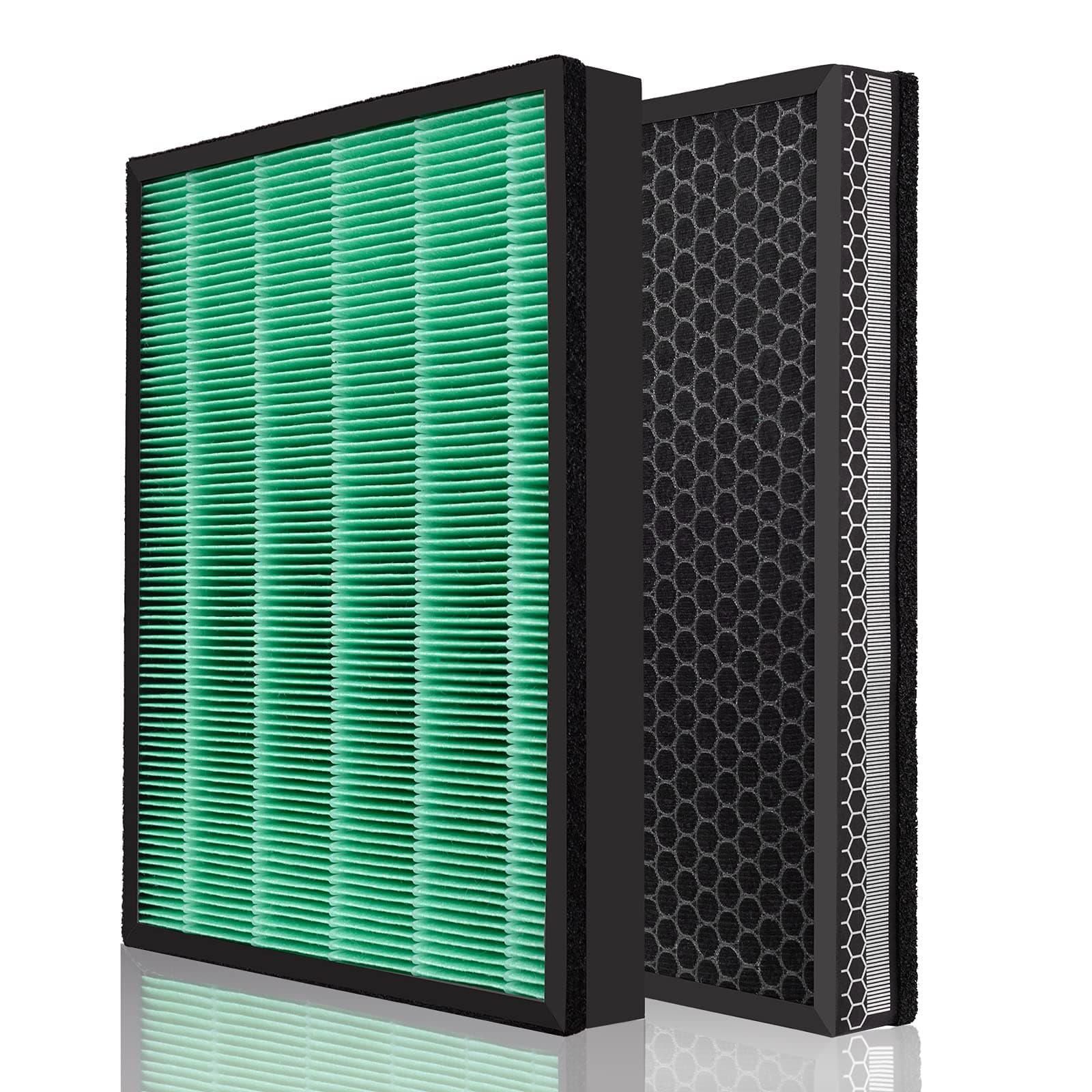 for Coway Airmega 400 400s Max2 True HEPA Filter Replacement Set Compatible with Smart Technology App-Enabled Alexa Green and Active Carbon AP-2015-FP Part to 3111737 Filters (2 Pack)