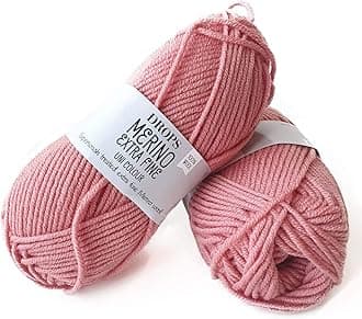 Superwash 100% Merino Wool Yarn for Knitting and Crocheting, 3 or Light, DK, Leight Worsted Weight, Drops Merino Extra Fine, 1.8 oz 115 Yards per Ball (33 Rose)