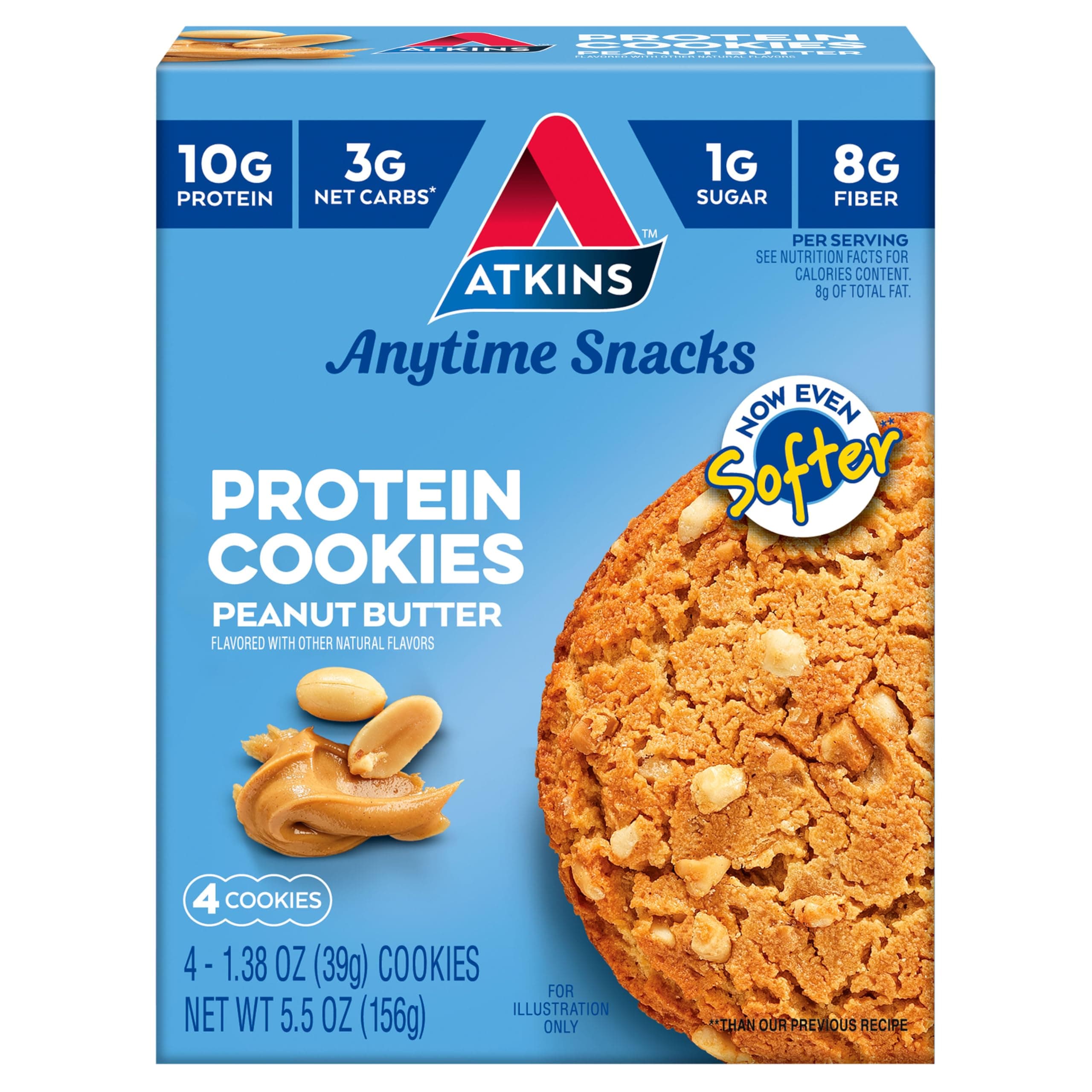 Atkins Protein Cookie Peanut Butter, 4 Count