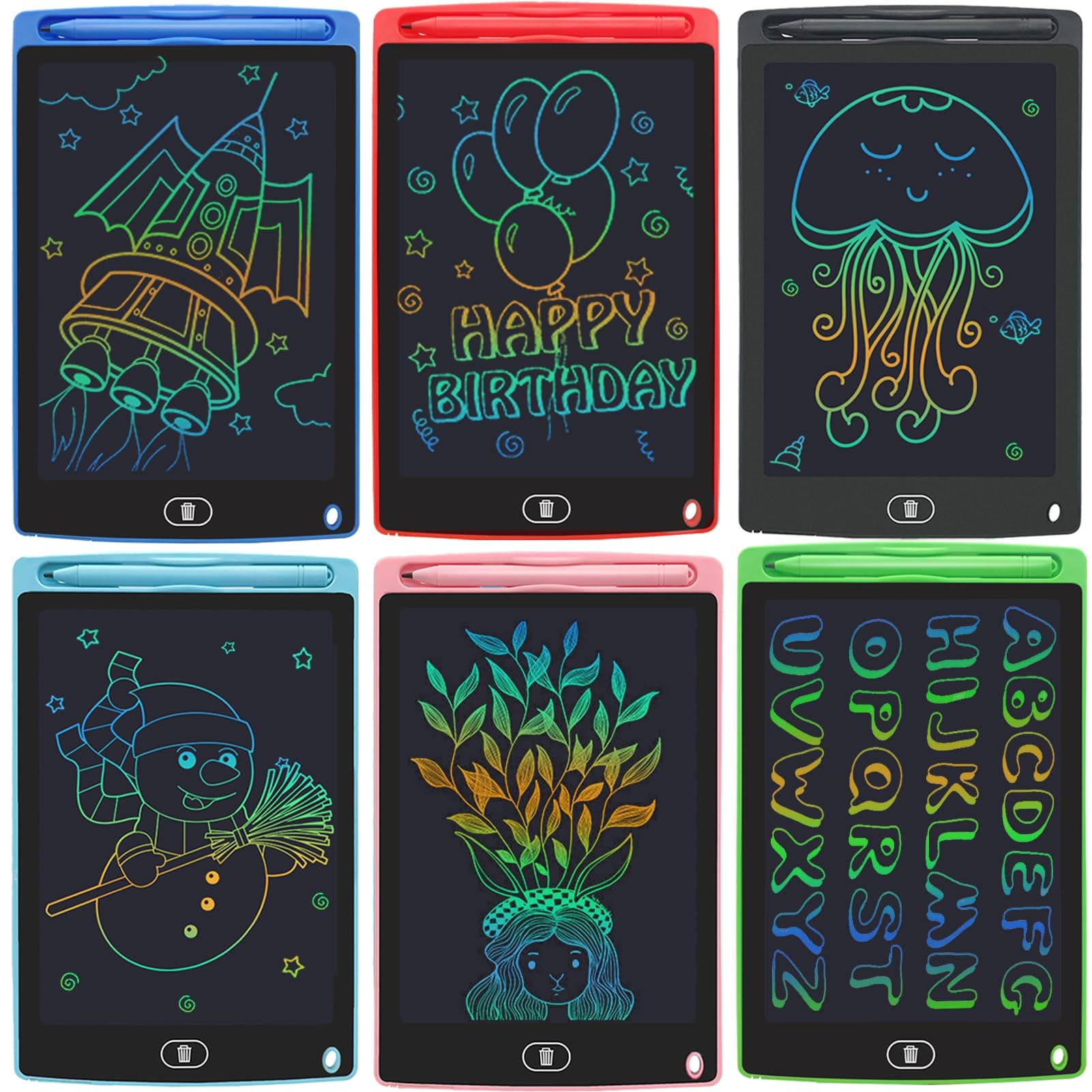 [Upgraded] 6 Pack LCD Writing Tablet for Kids Bulk, 8.5 Inch Colorful Drawing Tablet, Toddler Drawing Pads, Doodle Board for Age 3 4 5 6 7 8 Years Old, Best Christmas Birthday Gifts for Boys Girls
