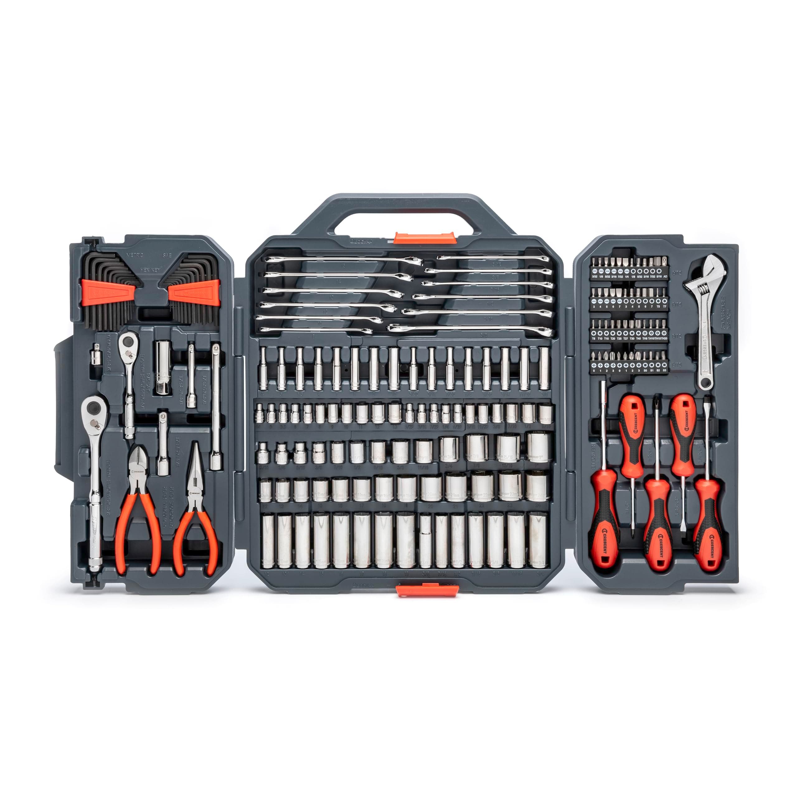Crescent 180 Piece Professional Tool Set in Tool Storage Case - CTK180