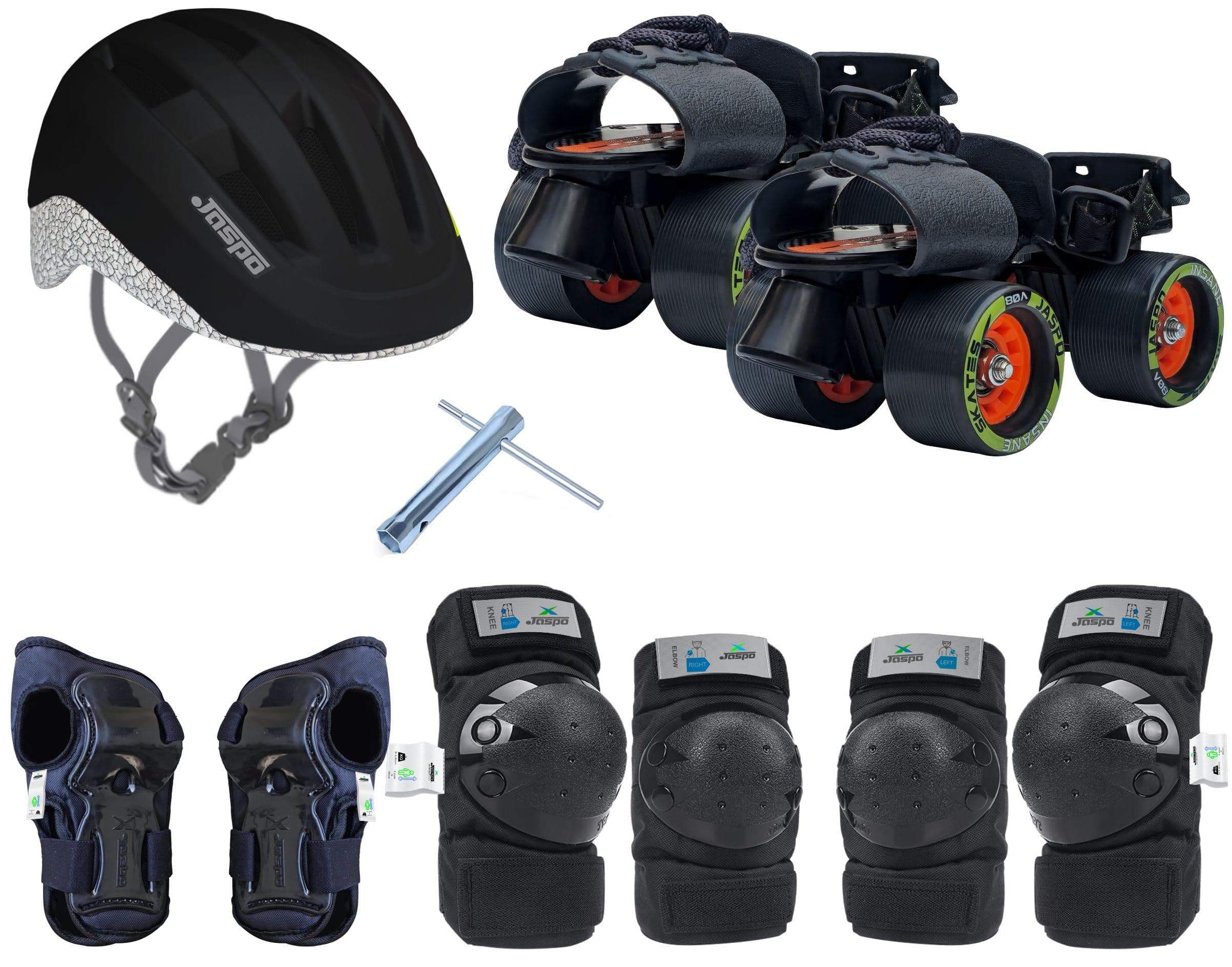 - Jaspo Insane Pro Adjustable Roller Blade Speedwheel Skates Suitable for Age Group (6-14 Years Unisex) (Black/Orange)