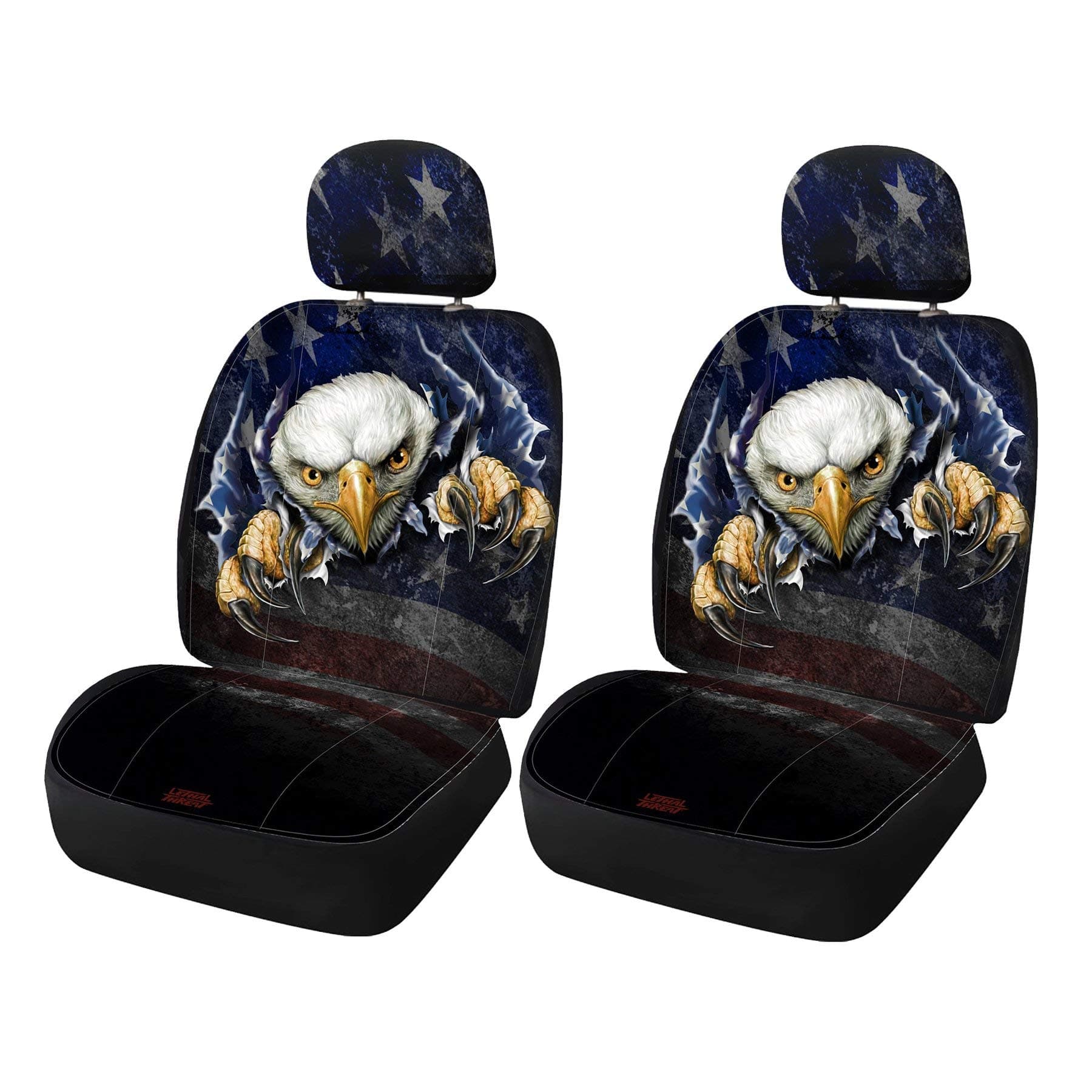 Lethal ThreatLethal Threat Rip n Tear USA Eagle Automotive 2 Pack Seat Cover Set