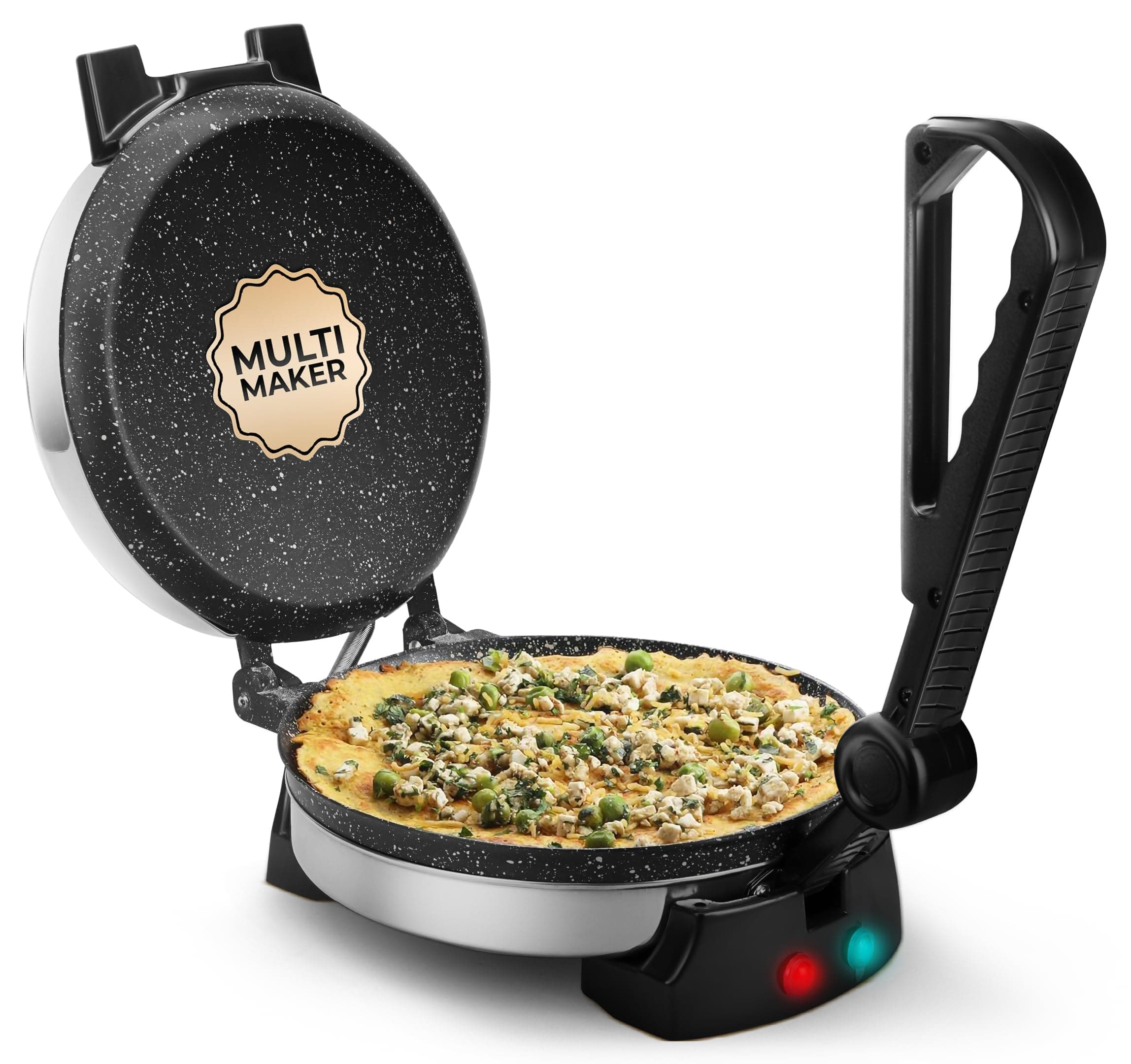 - Longway Multi Master 1000W Electric Roti Maker | 8.5-Inch Non-Stick Plates, Durable Grip Handle | Roti, Chapati, Paratha, Dosa, Tortilla, Omelette & Chilla Maker (Silver)