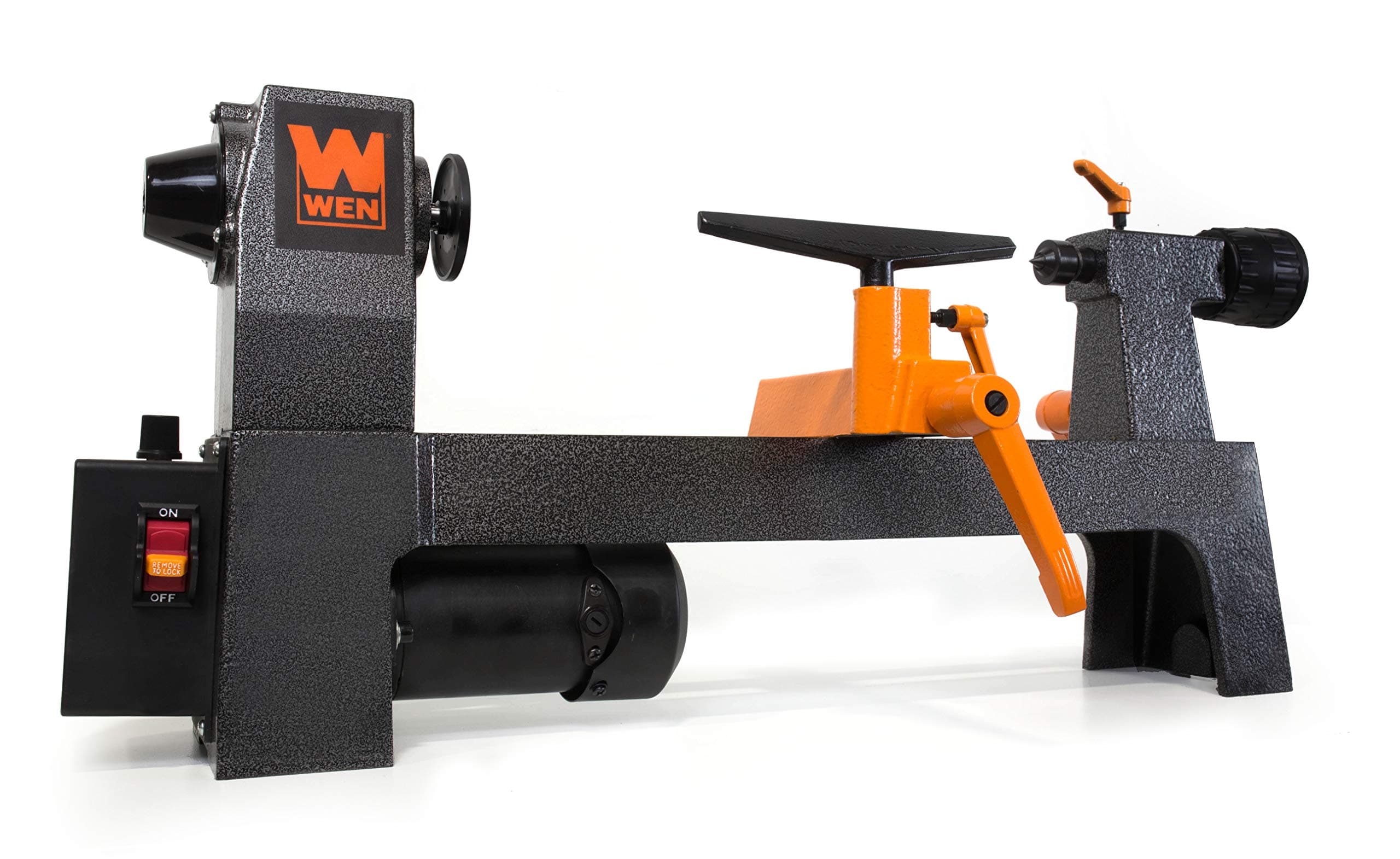 LA3421 3.2-Amp 8-Inch by 13-Inch Variable Speed Mini Benchtop Wood Lathe, Black