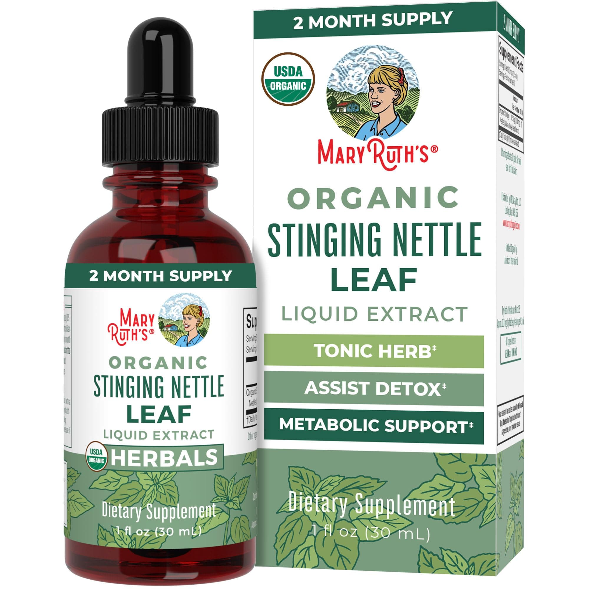 USDA Stinging Nettle Leaf by | Urtica Dioica Leaf Liquid Herbal | Metabolic & Detox Support | Non-GMO, Vegan, Alcohol Free Tincture,1oz