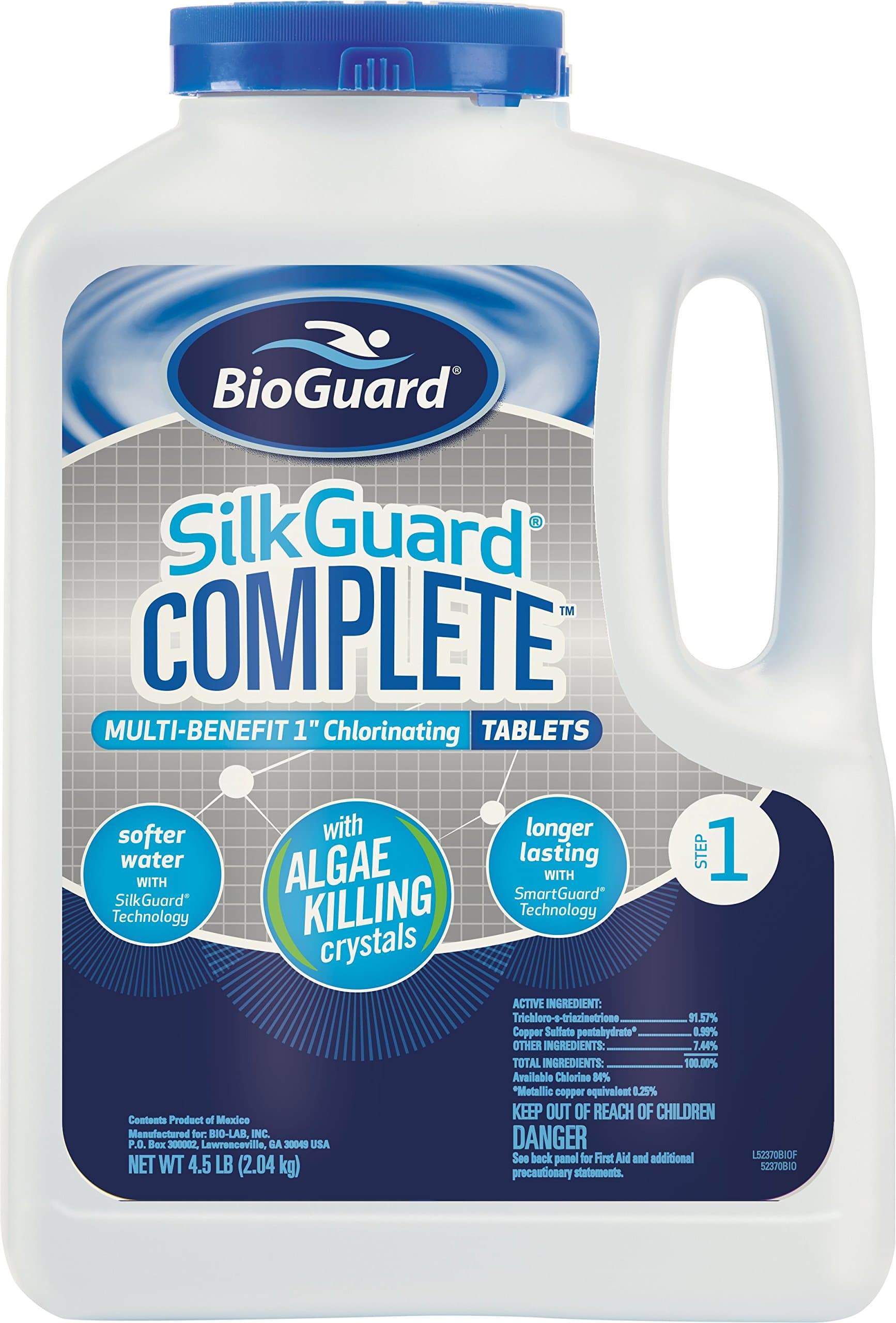 SilkGuard Complete 1” Chlorinating Tablets, 4.5 lb, Chlorine Tablets for Sanitizing Swimming Pools