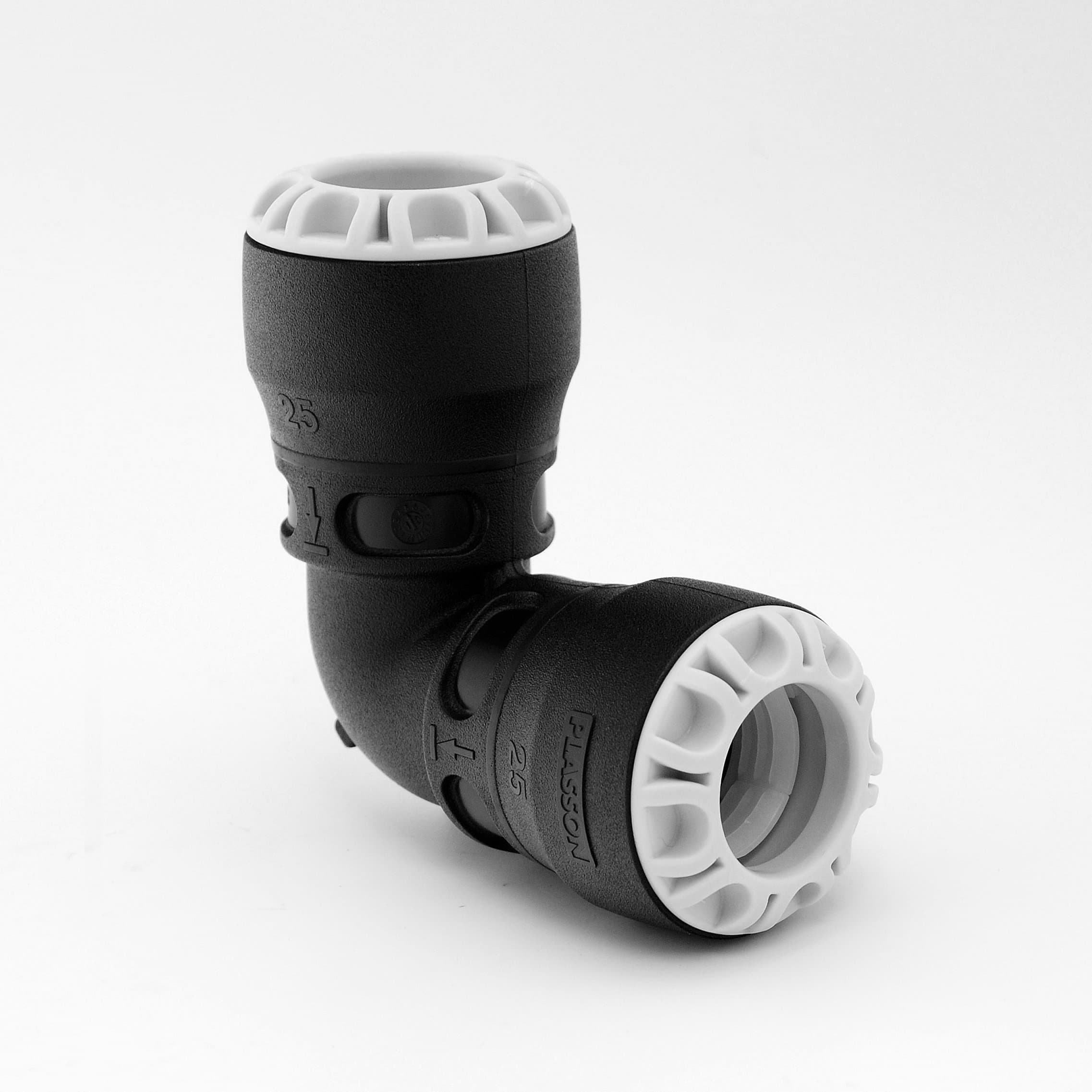 MDPE Pipe Fitting Push-Fit Elbow 90 20mm by PlassOne