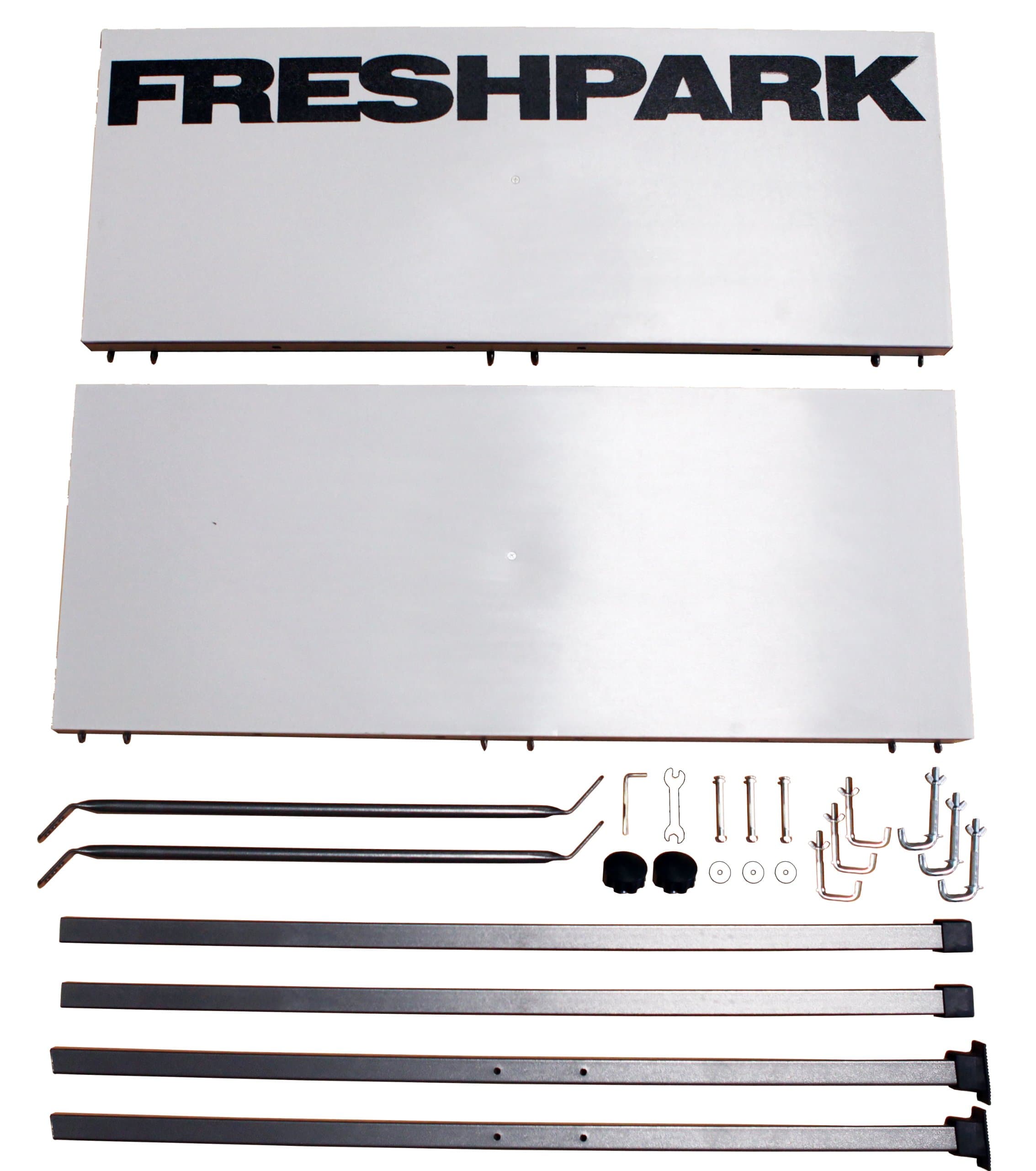 FreshPark Quarter Pipe Skateboard Grey/Portable Foldable Module Kit 4 x 4
