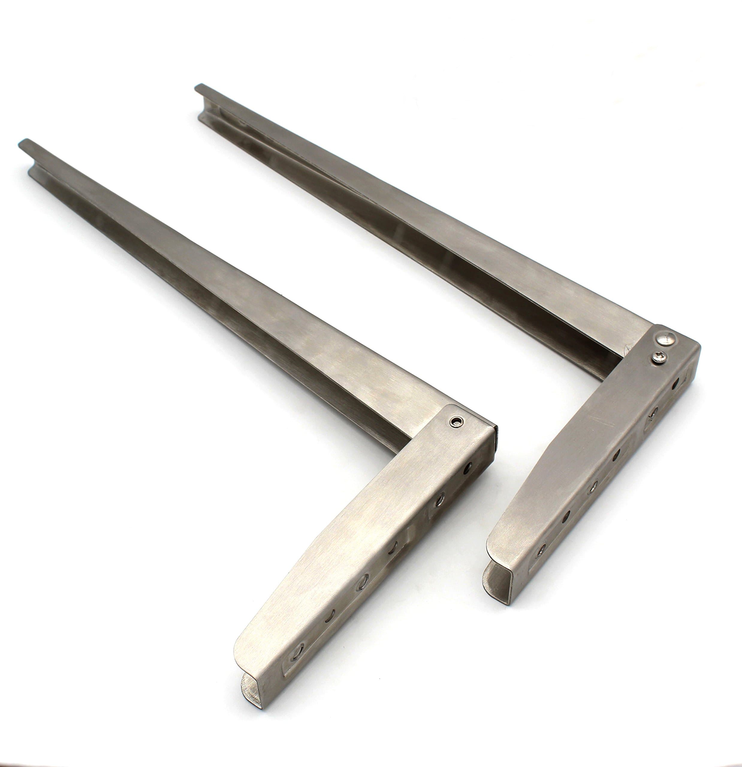 Heavy-Duty Stainless Steel Wall-Mounted Folding Rack Bracket, Maximum Load Bearing 300 Lbs (130 Kg), Set of 2