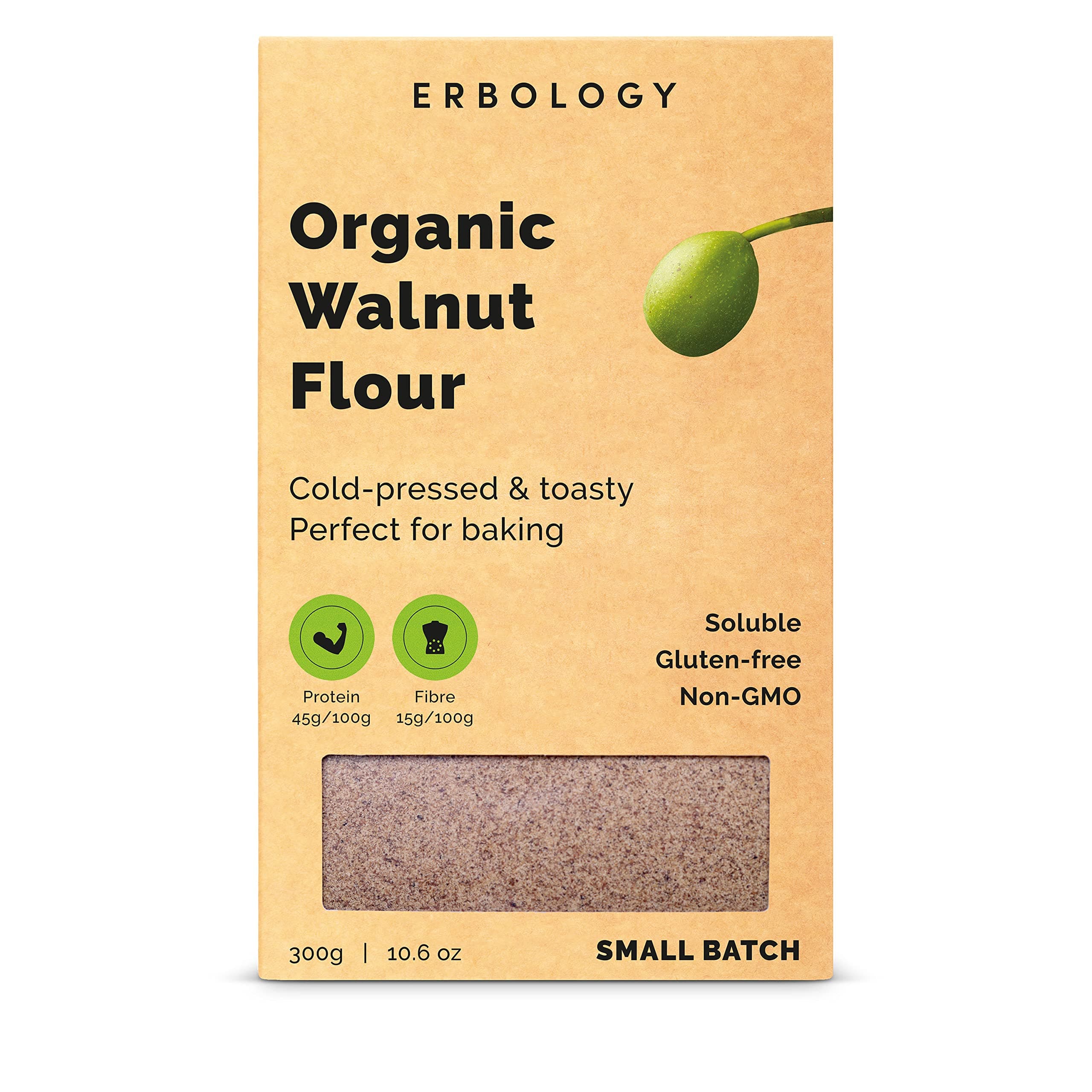 100% Organic Walnut Flour 300g - Cold-Pressed Raw Walnuts - Small Batch - Sustainably Straight from Farm in Transylvania - Non-GMO - Recyclable Packaging
