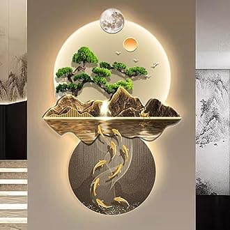 3D Wall Art LED, Wall Sculptures Hanging Art with Led Light, 3D Wall Painting Decoration, Indoor Pictures Decorations with Lights to Put on The Walls for Home Entrance Hallway Bedroom