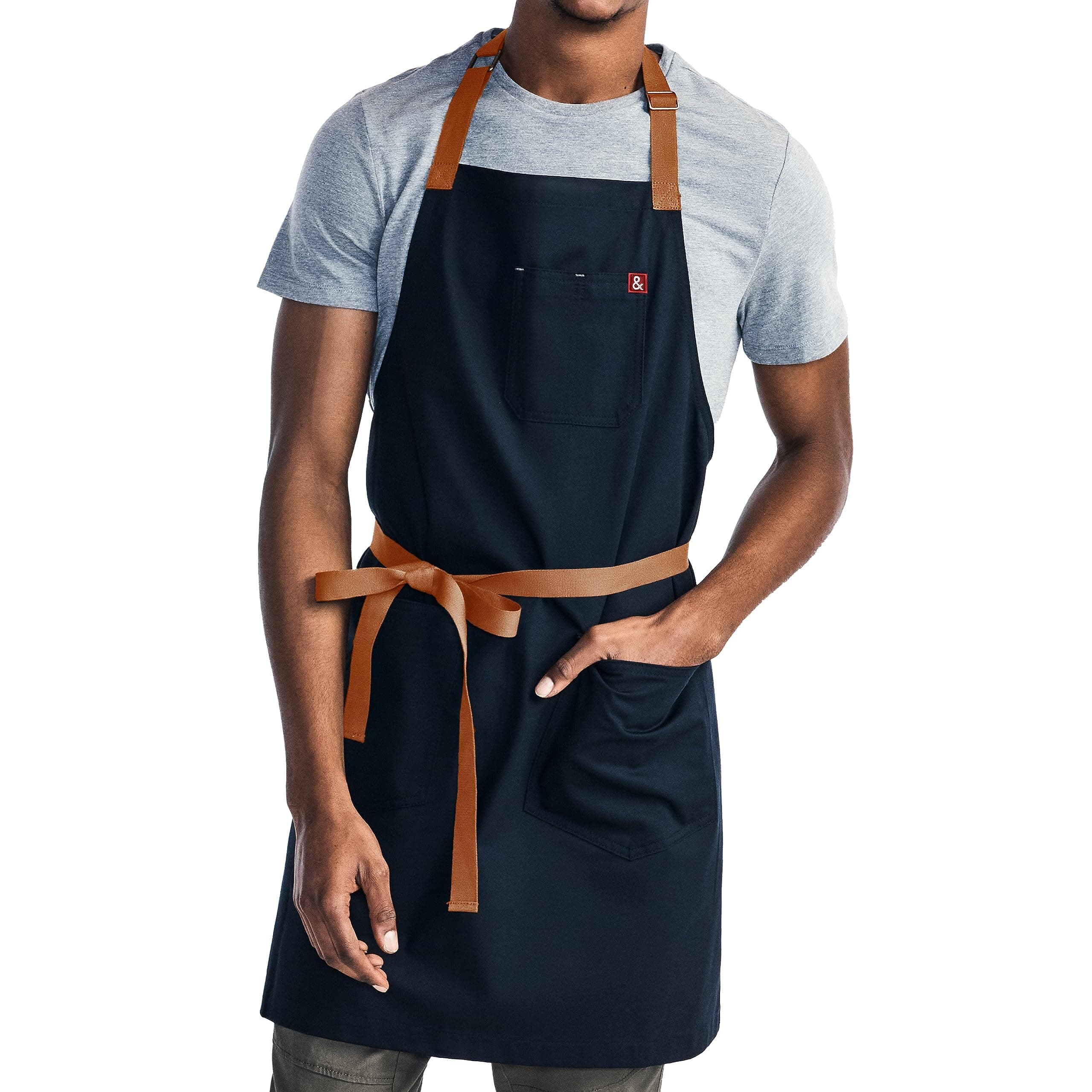 hedley & bennett Essential Apron - Professional Chef Apron with Pockets & Adjustable Bib Strap for Cooking & Grilling