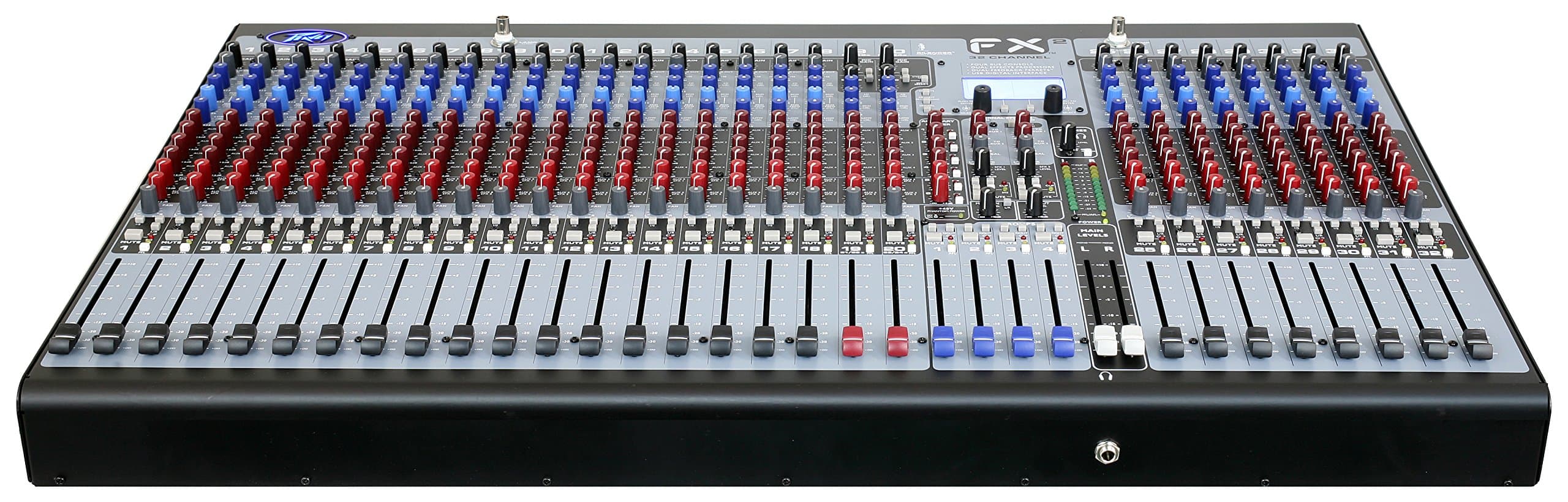 Peavey 32-Channel Professional Audio Mixer – USB Interface, Onboard DSP FX Processor, 6 Aux Sends, 4 Subgroups, Phantom Power – Live Sound & Studio Mixing Console