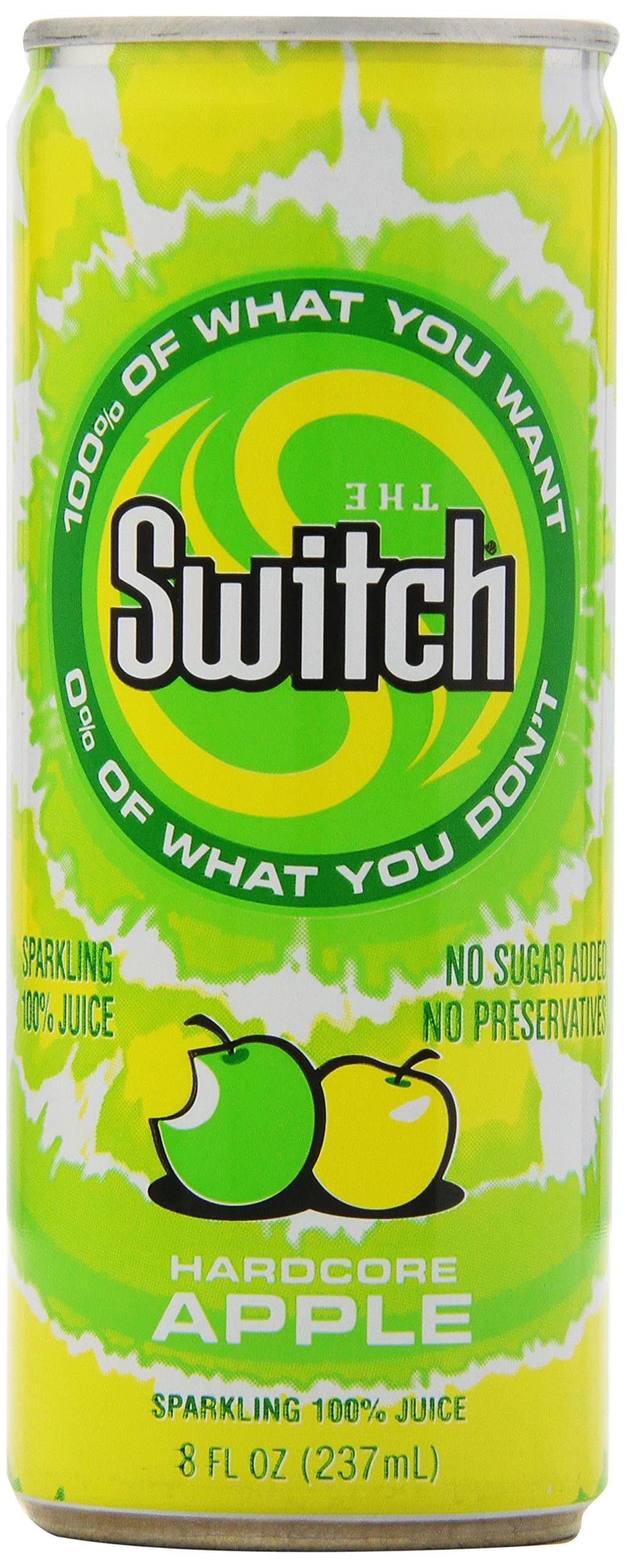 The Switch Sparkling Juice, Hardcore Apple, 8- Fl. Oz Cans (Pack of 24)
