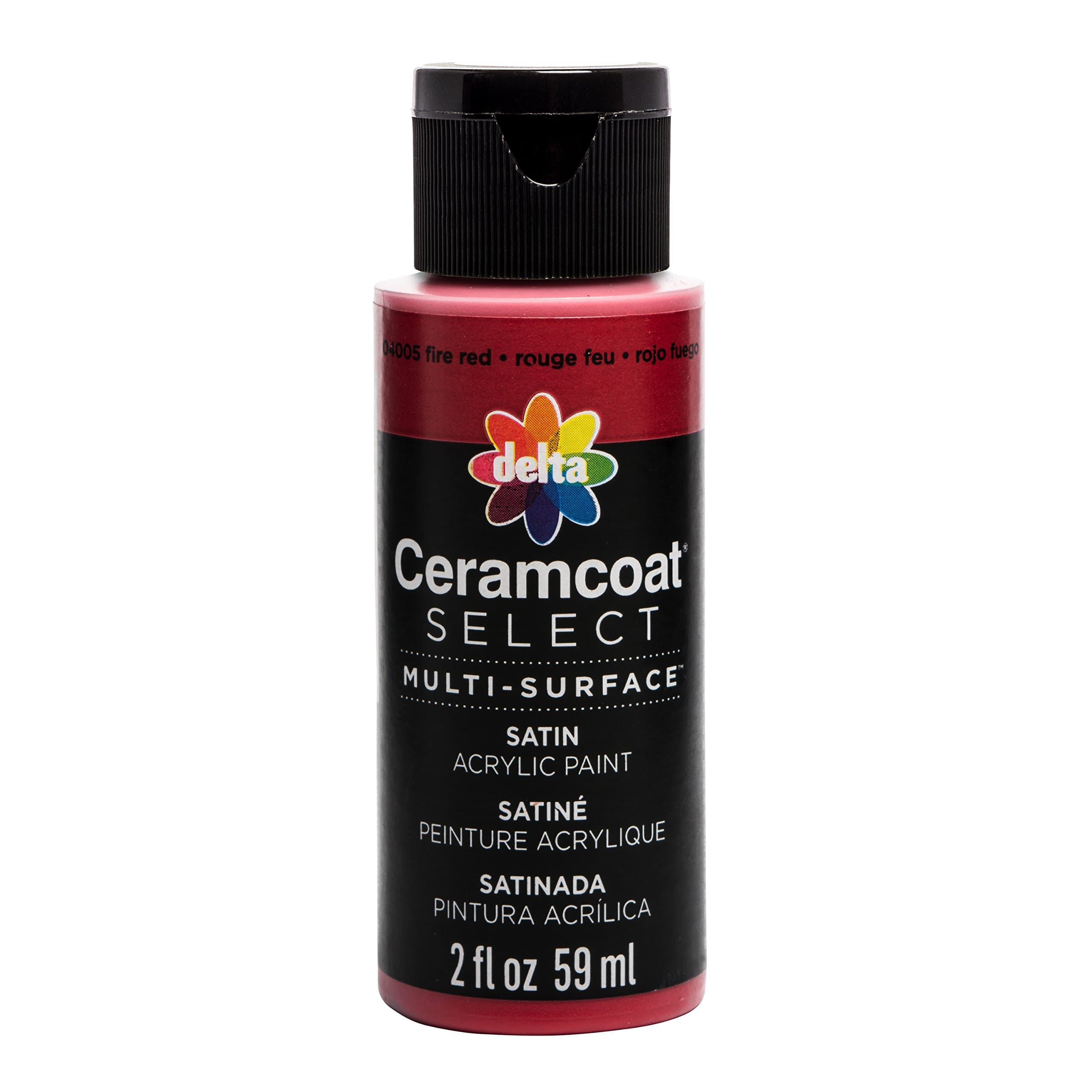 Plaid:Delta Ceramcoat Select Multi-Surface Paint 2Oz Fire Red, Acrylic, Multicolour, 1.25x1.25x4 cm