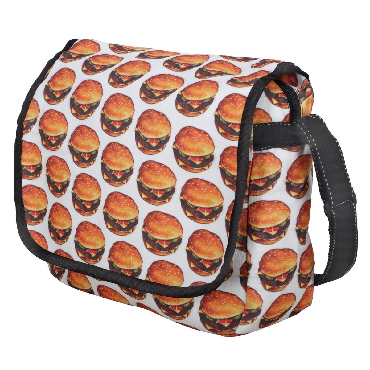 UNISIGN Cotton Messenger Shoulder Bag Hamburger Cheeseburger