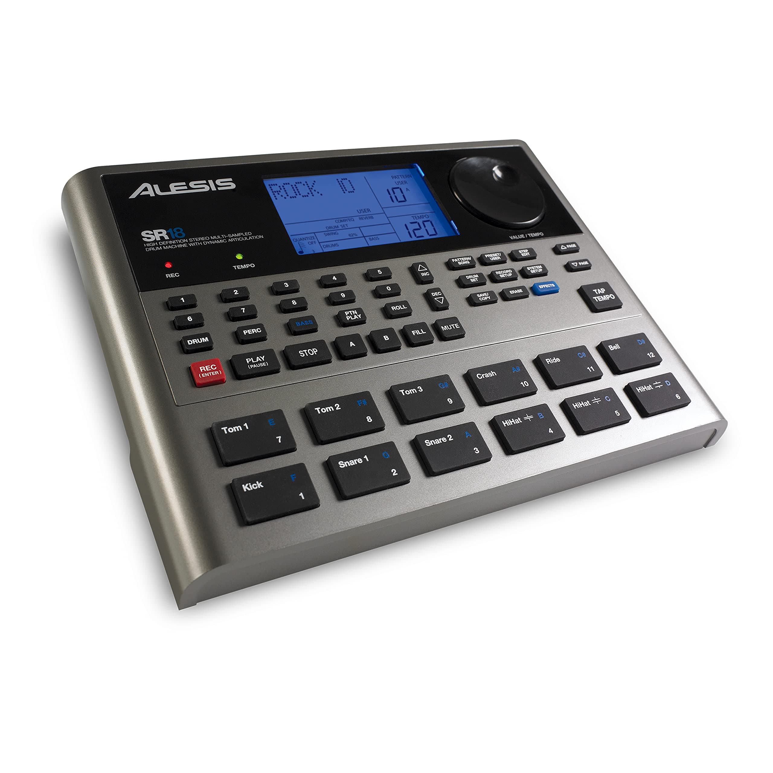 Alesis SR-18 - Studio-Grade Standalone Drum Machine With On-Board Sound Library, Performance Driven I/O and In-Built Effects/Processors