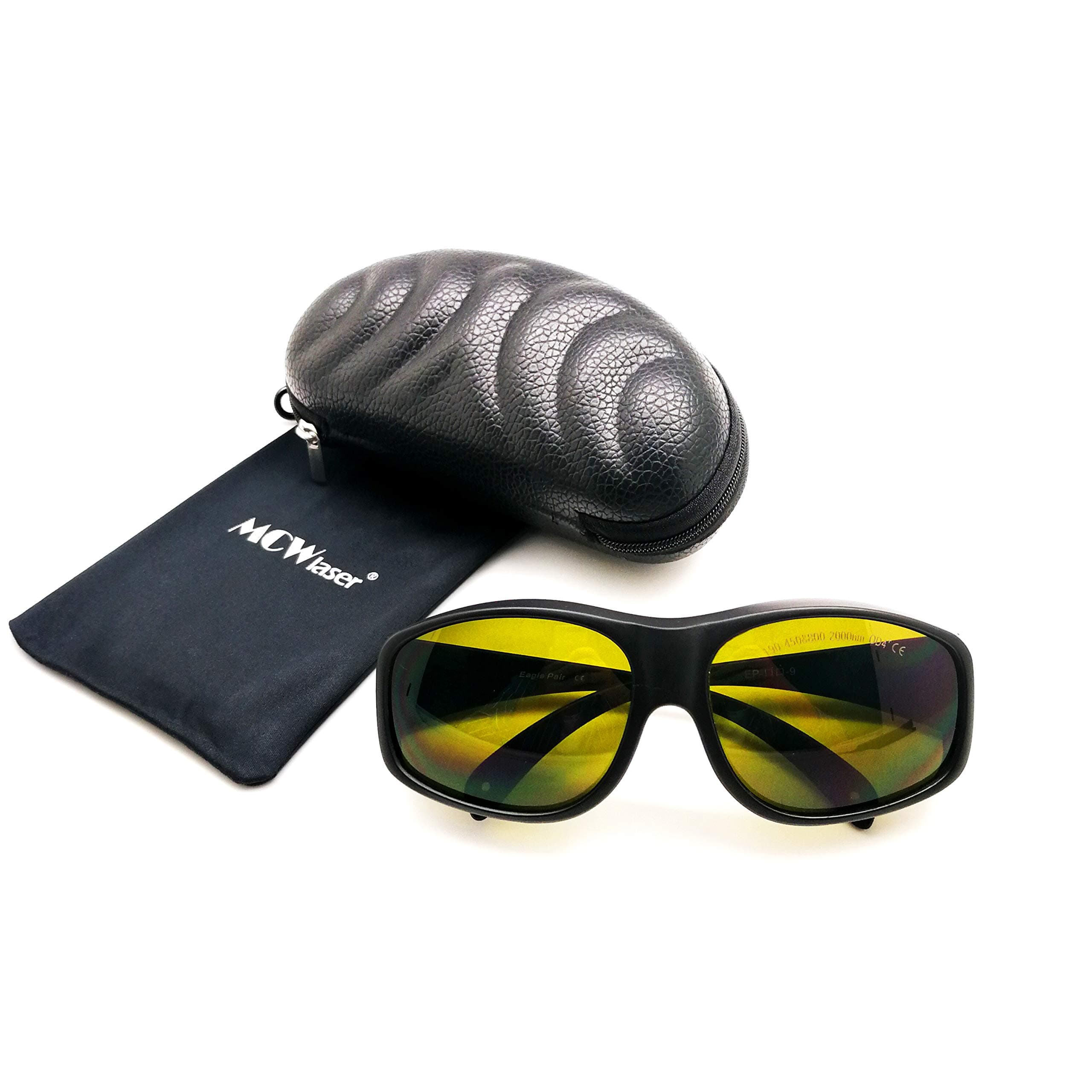 MCWlaser Laser Safty Protective Goggles Glasses 190-450 & 800-2000nm Typical For 355nm 405nm 445nm 450nm 808nm 980nm 1064nm 1085nm 1320nm 1342nm 1470nm 1550nm Absorption Type EP-5 Style 9