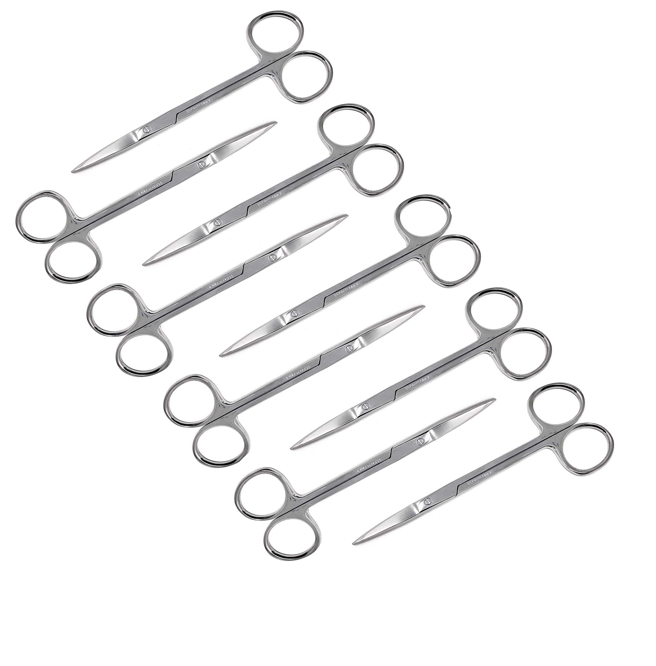 CynamedIris Microdissection Precision Lab Scissors, Fine Point Straight - Perfect for Doctors, Nurses, Ems, Students, Education & Training & More (Pack of 10)