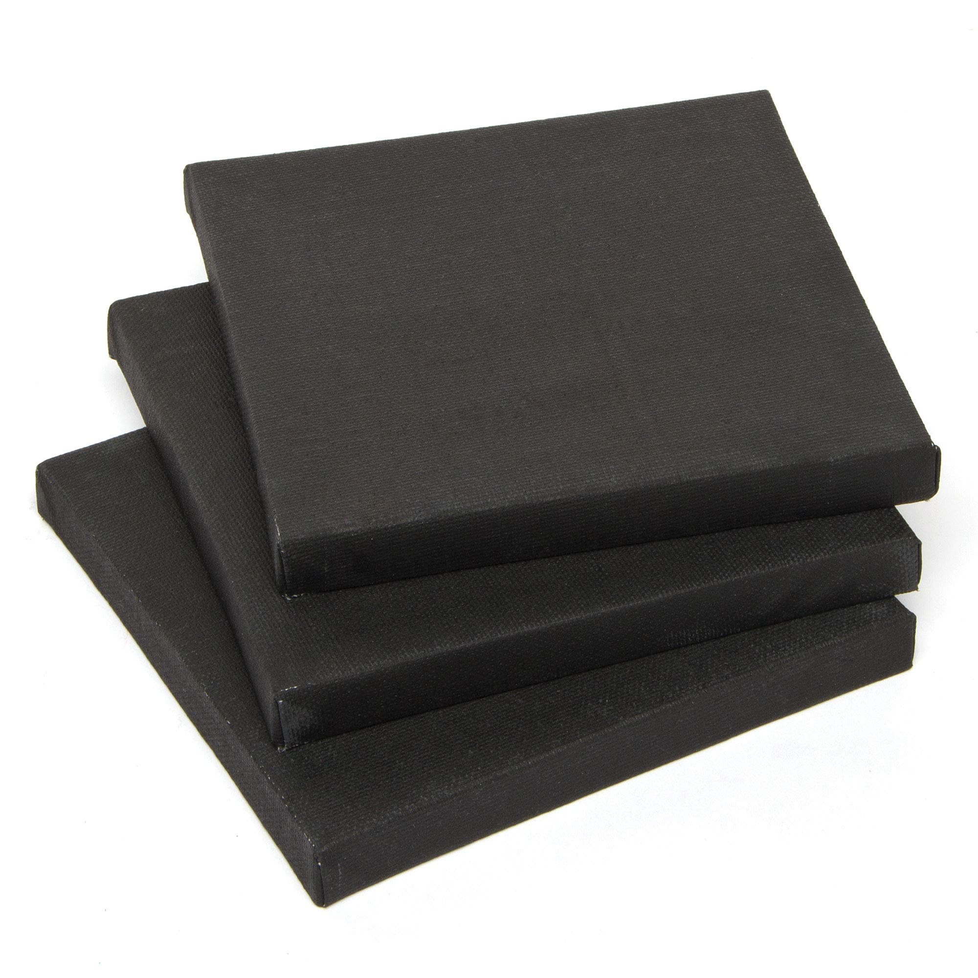 Baker Ross Mini Black Fabric Canvas, Primed And Stretched Canvas Perfect For Painting, Artist Work And Arts And Crafts (Pack Of 3) , Assorted , AF970