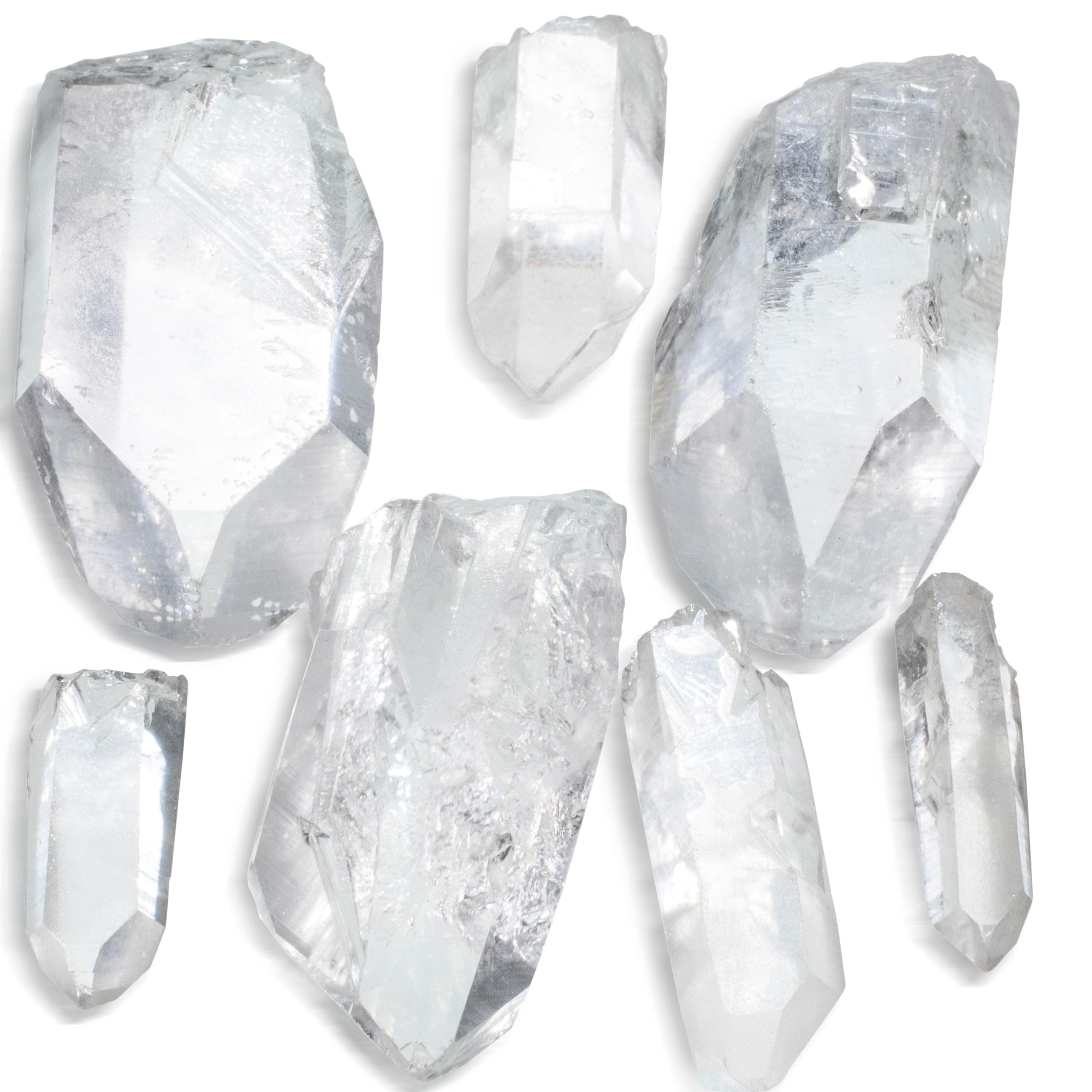 KALIFANO Museum Grade Quartz Points Bundle (500+ Carats) - Bulk High Energy Raw Lemurian Reiki Cuarzo Crystal Used for Clarity and Purpose - Information Card Included (Family Owned & Operated)