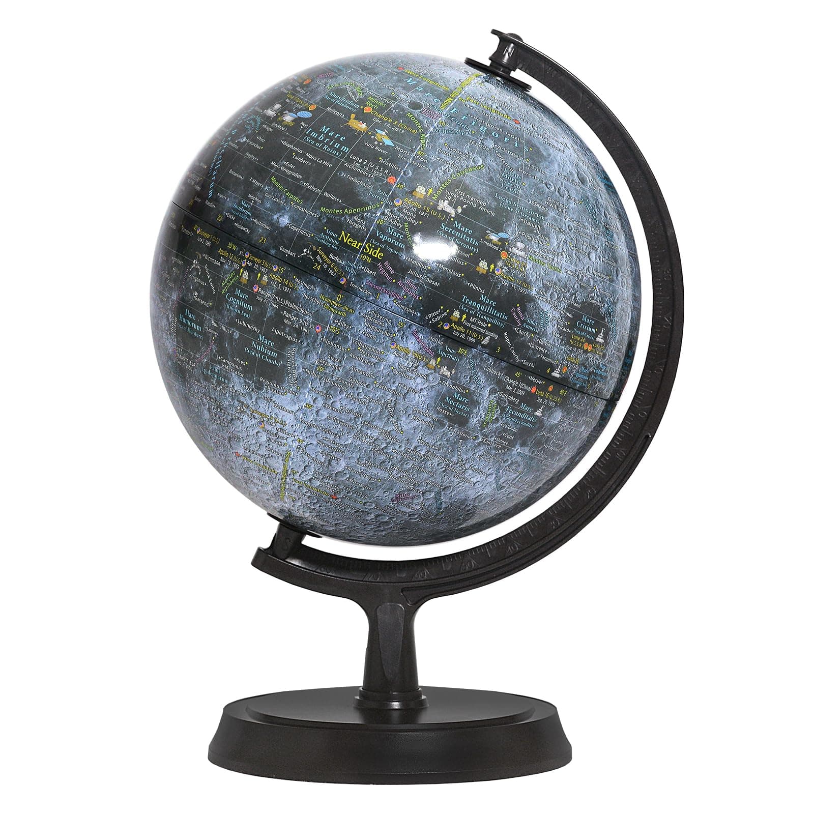 Explorer Gray Moon Globe, 24cm/9.5", M-24, Lunar Globe, Moon Map, Lunar Map, Moon Atlas, Lunar Atlas