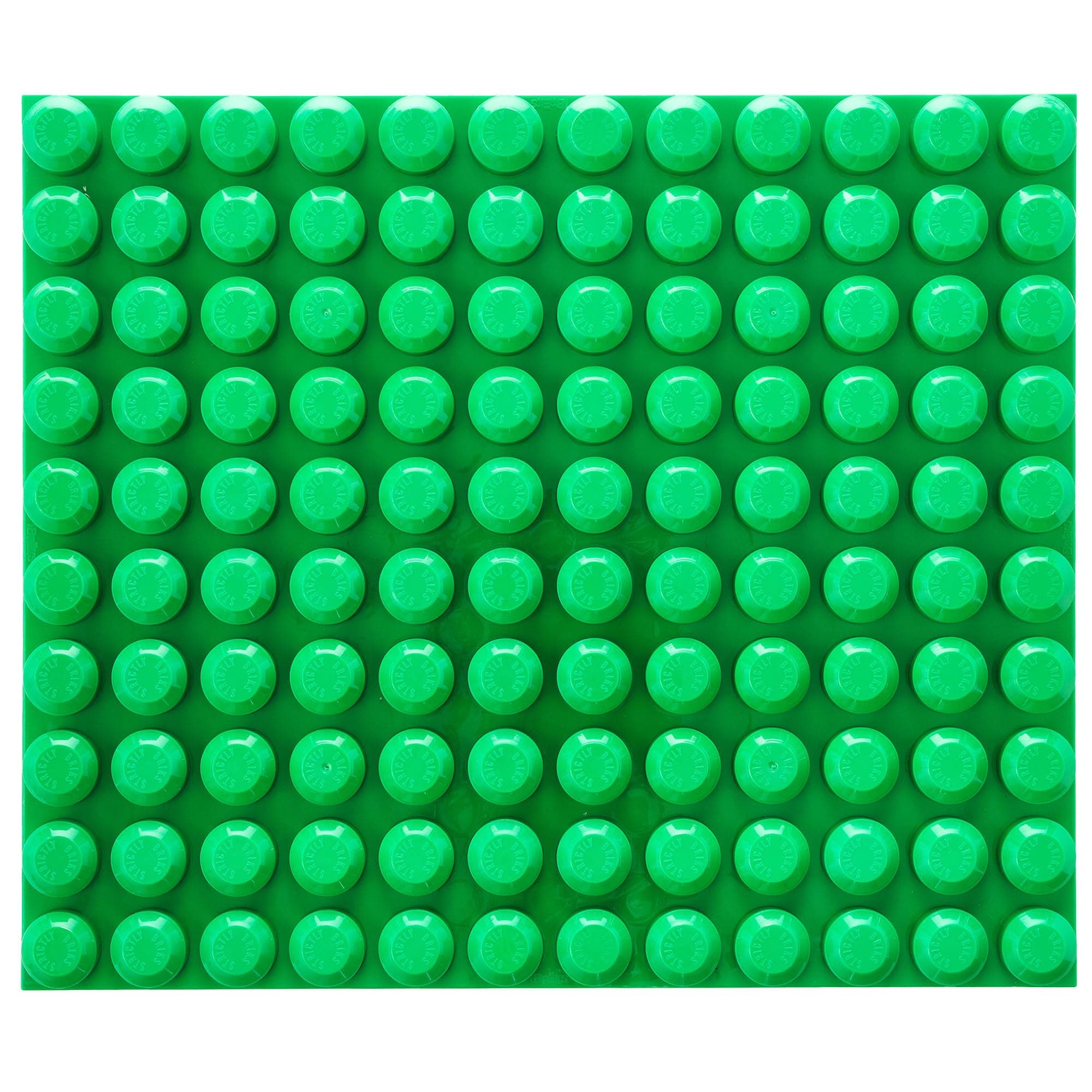 Mega Toy Building Block Baseplate, Beginner Bricks Stackable Plate, Large Pegs for Toddlers, Compatible with All Major Brands, Kids Easter Gift, Green, 12.5 x 15 inches