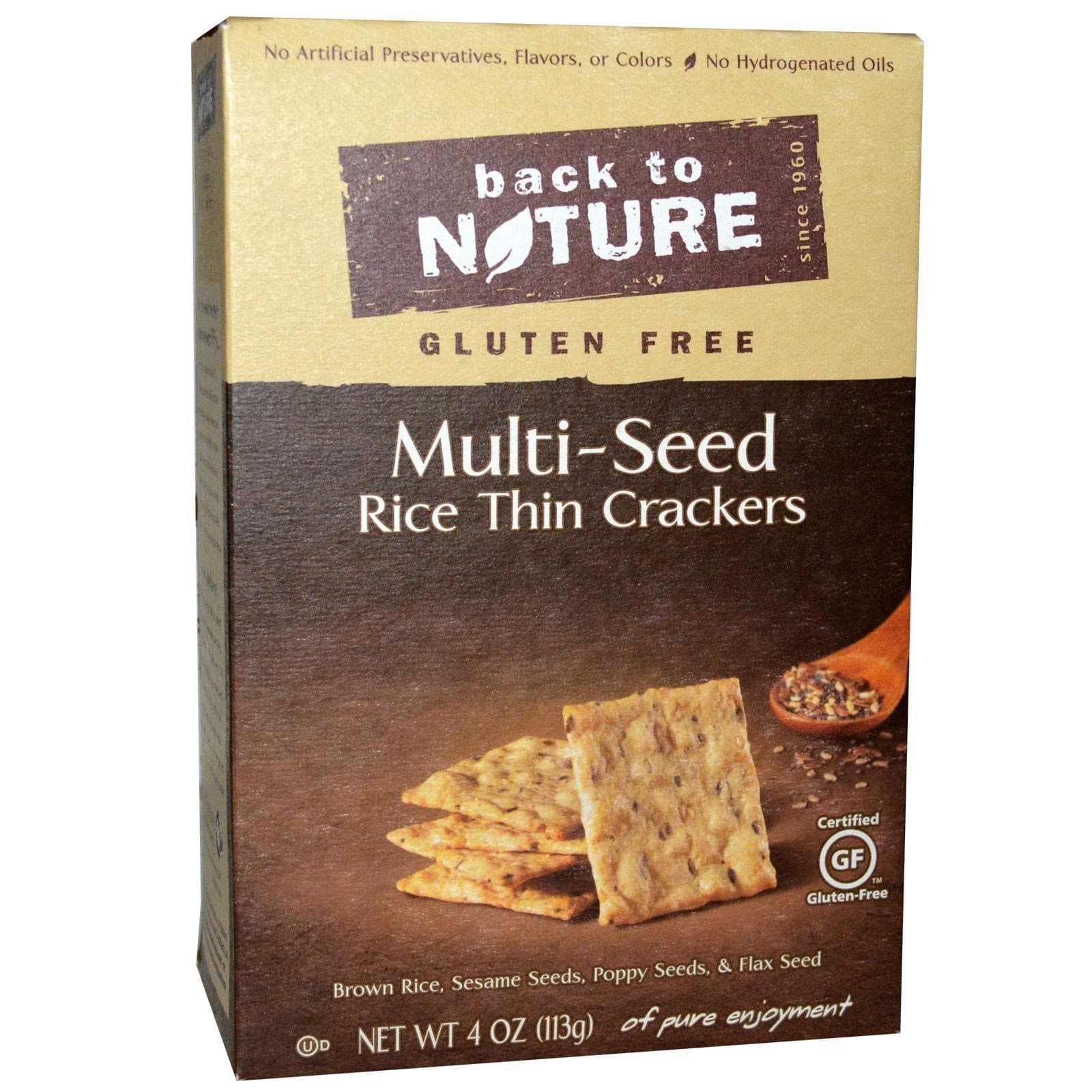 Back to Nature Gluten Free Rice Thin Multi Seed Crackers 4 oz(Pack of 2)