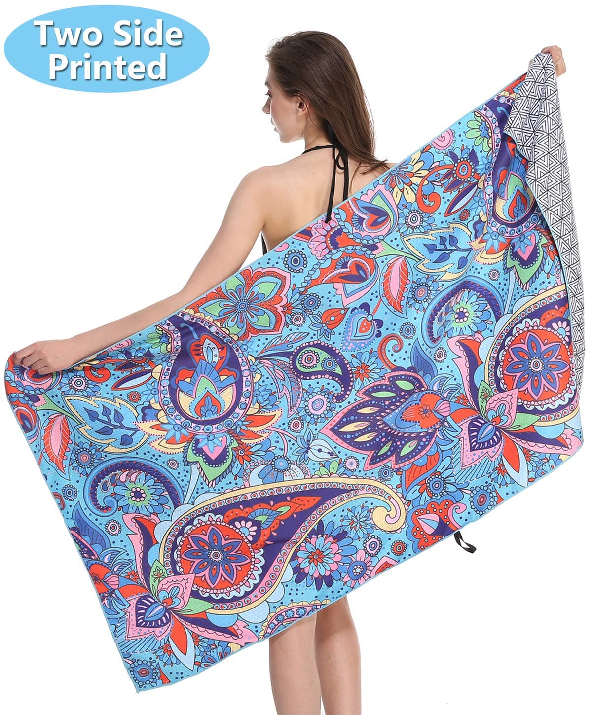 Sand Proof Microfiber Beach Towels – Quick Fast Dry Beach Towel Oversized Compact Blanket for Outdoor Travel Swim Pool Camping Sand Free Lightweight Personalized