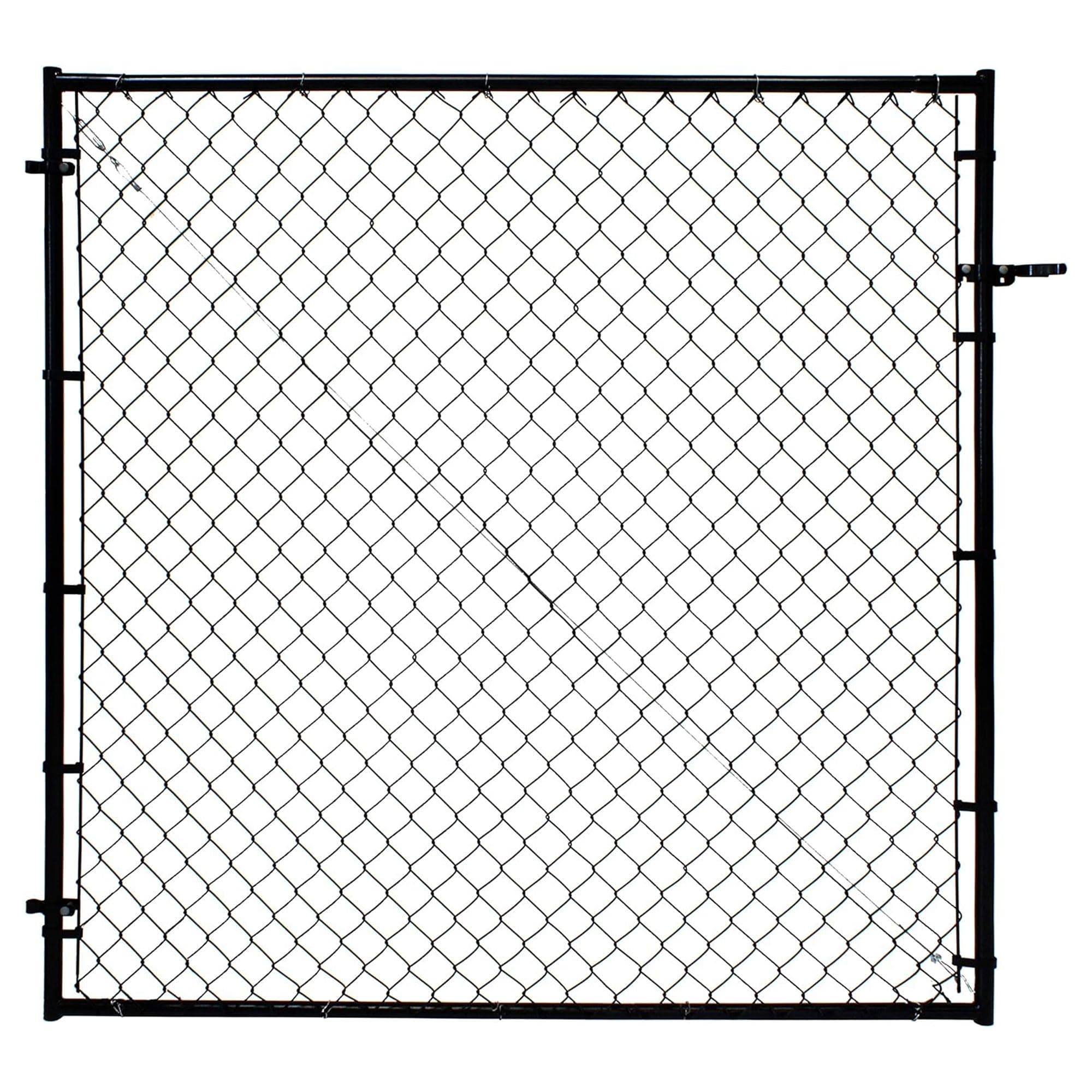 Adjust-A-Gate Adjustable Chain Link Square Corner Complete Gate Kit, Fit-Right, Black, 6'H