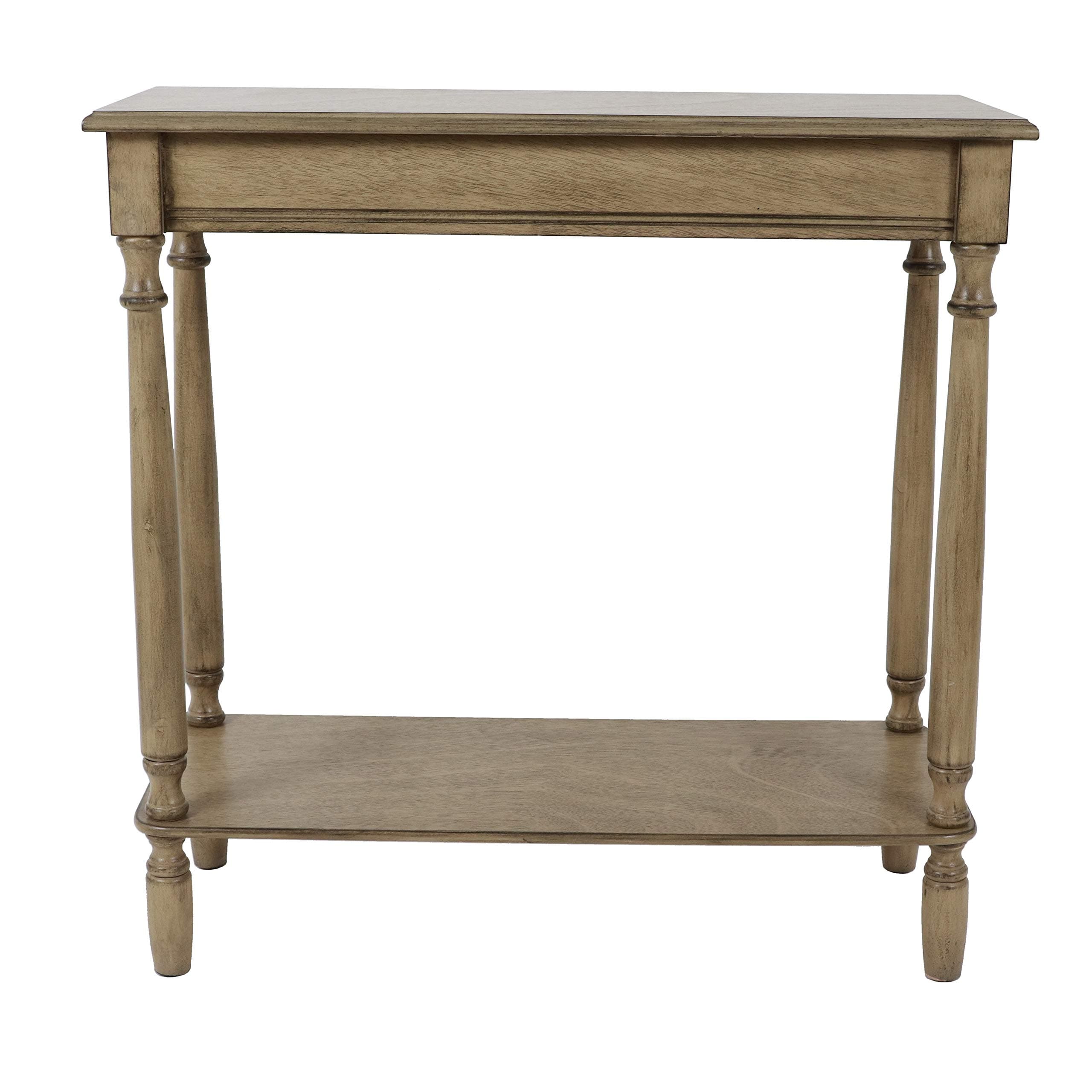 Decor Therapy Simplify Wood Console Table with Storage Shelf, 28.25" x 28.25" x 11.8", Sahara