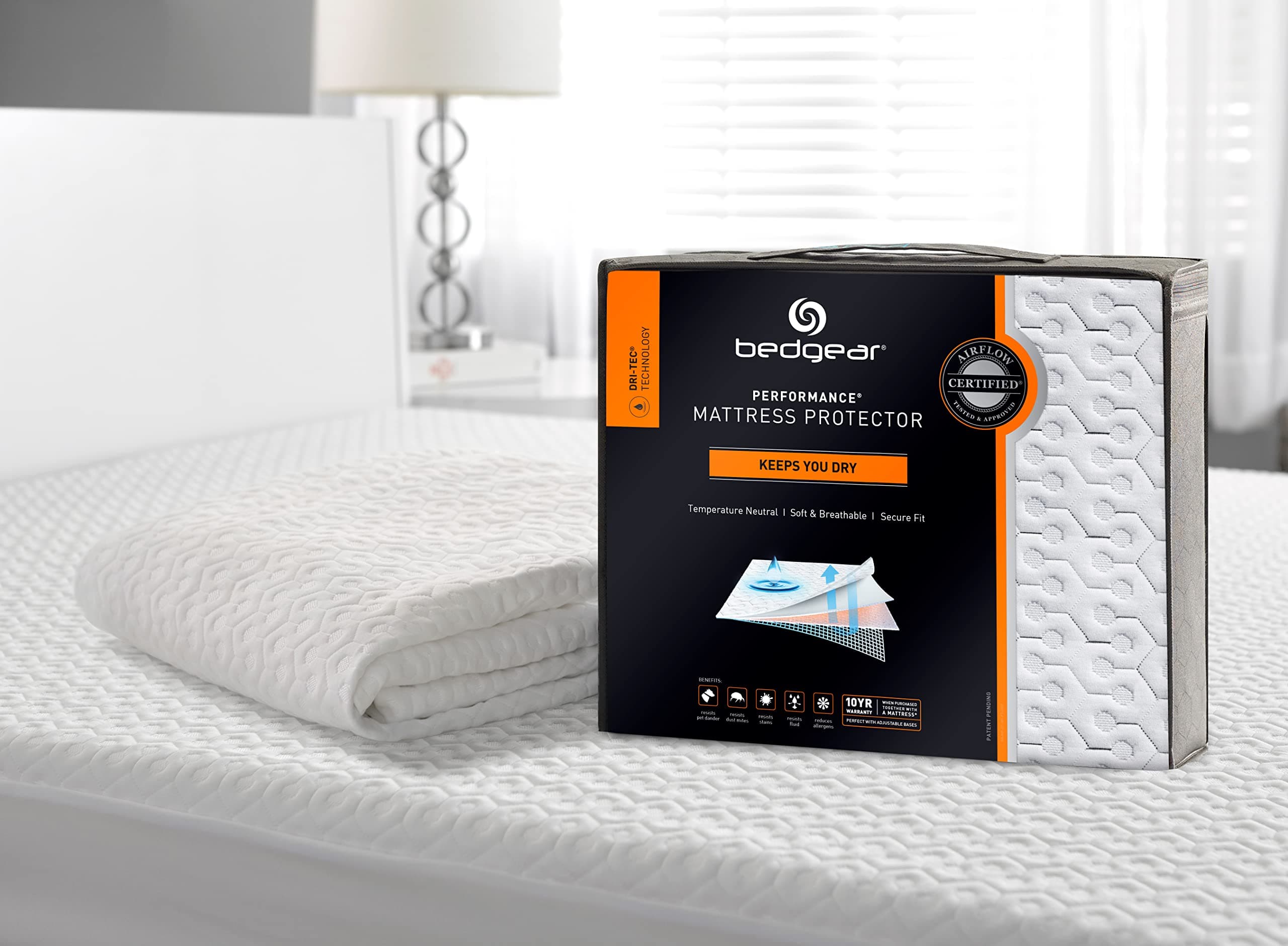Cal King Dri-Tec Mattress Protector – Waterproof, Breathable, Washable, Adjustable Base Compatible – Deep Pocket Fitted Pad Fits 18” Mattress – White