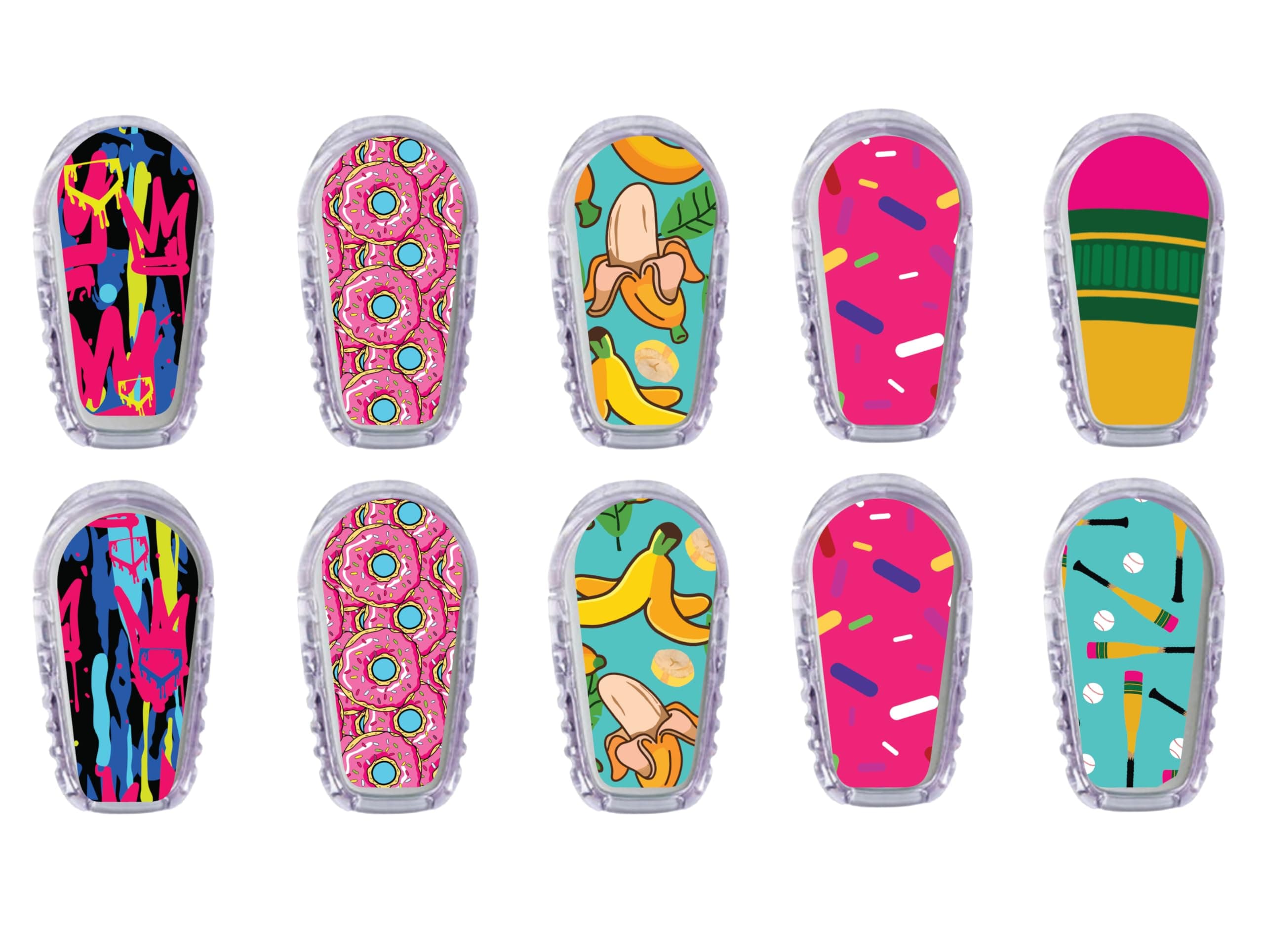 Glucomart Adhesive Transmitter Stickers for Dexcom G6 (10 Count) – Pair with Glucomart CGM Patches, Waterproof (Baseball) (G6 Stickers)