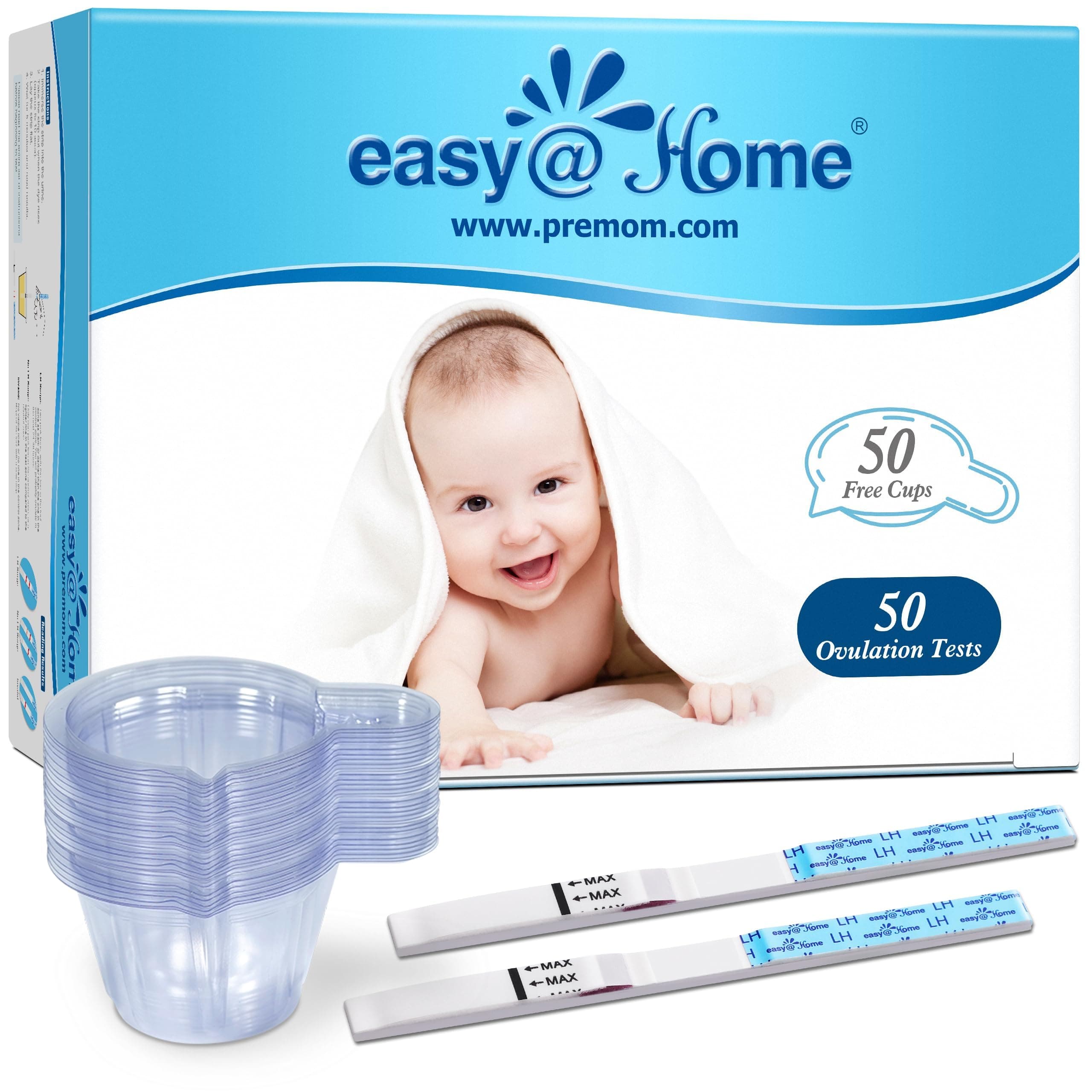 Ovulation Test Predictor Kit : Accurate Fertility Test for Women (Width of 5mm), Fertility Monitor Test Strips, 50 LH Strips with 50 Urine Cups