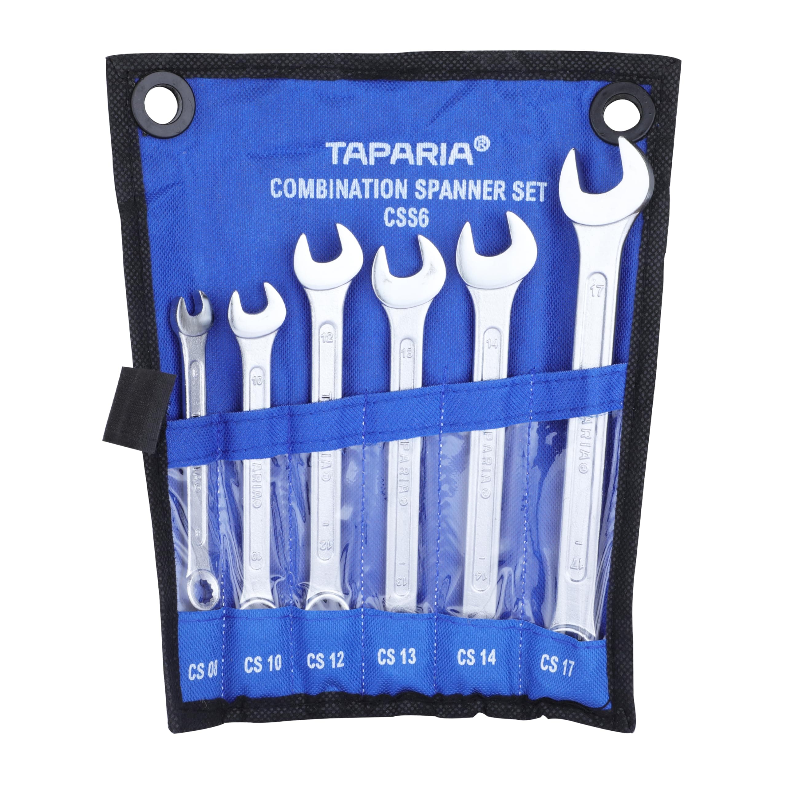 Taparia CSS6 Steel 8 to 17 Combination Spanner Set (Silver, Pack of 6)