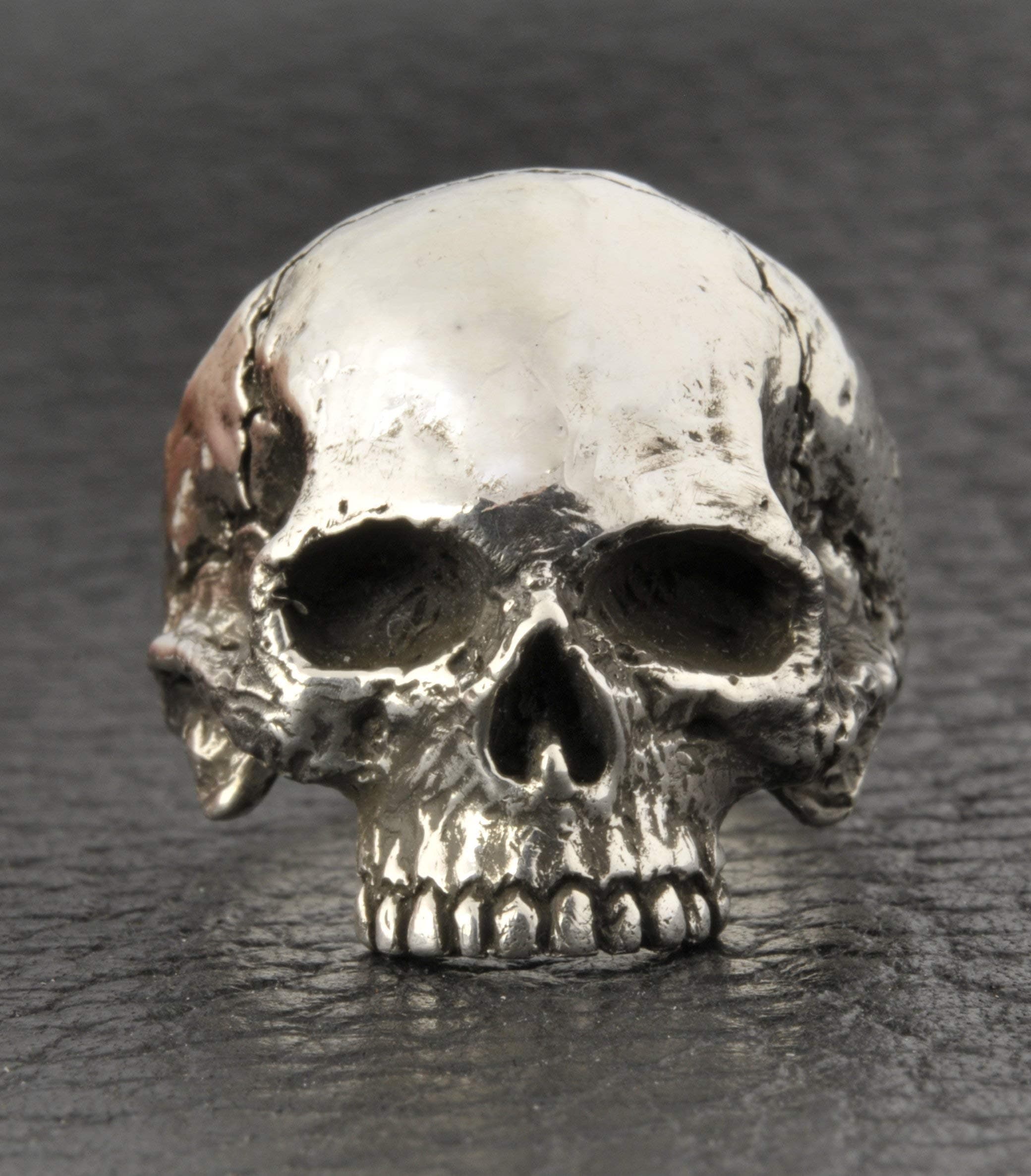 Skull Ring,Half Jaw, Mens Silver Skull Ring, Biker ring, Rocker ring, Goth ring, Custom Sterling Silver Skull Ring,.925