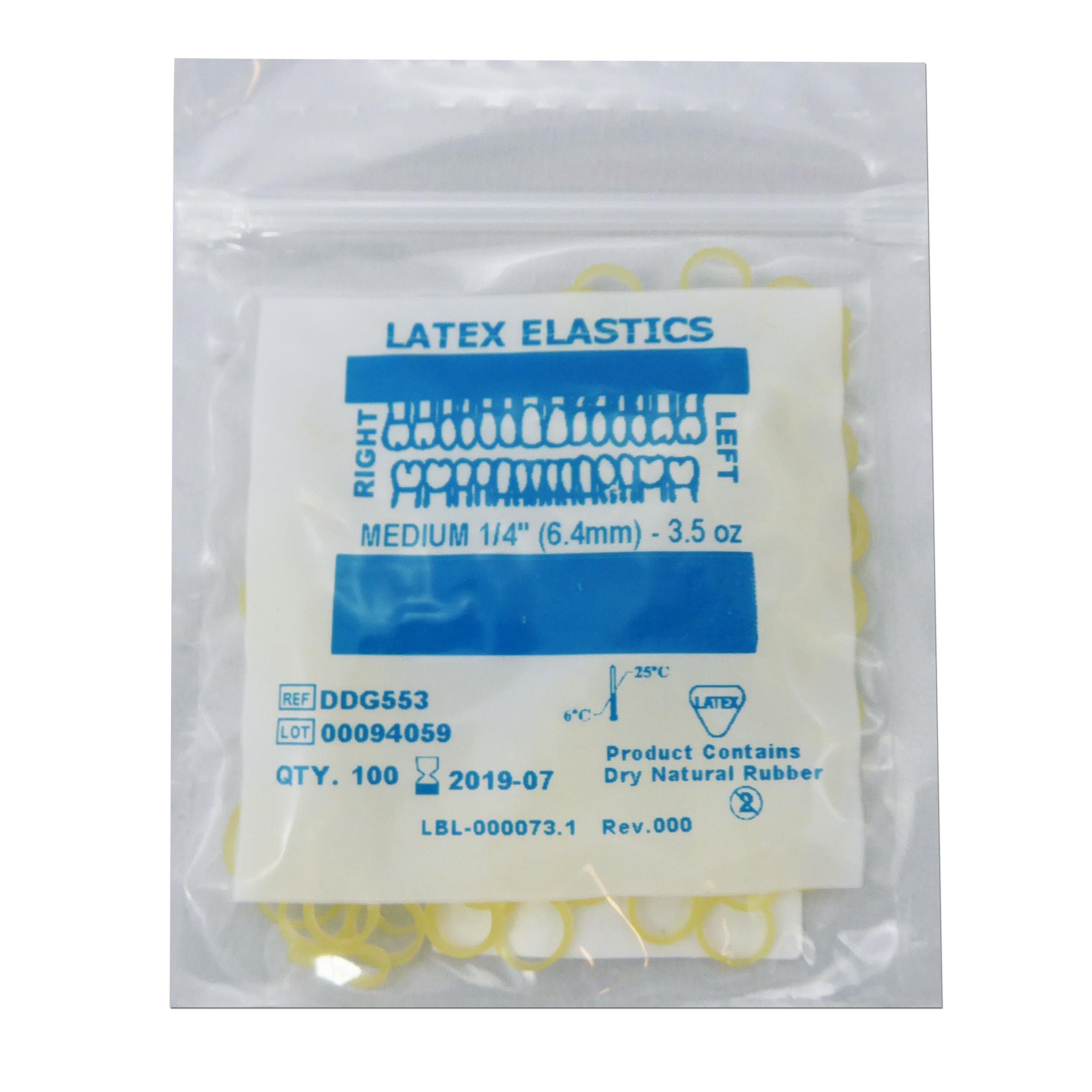 Orthodontic Elastics Bands ~ (Latex 1/4 3.5oz)