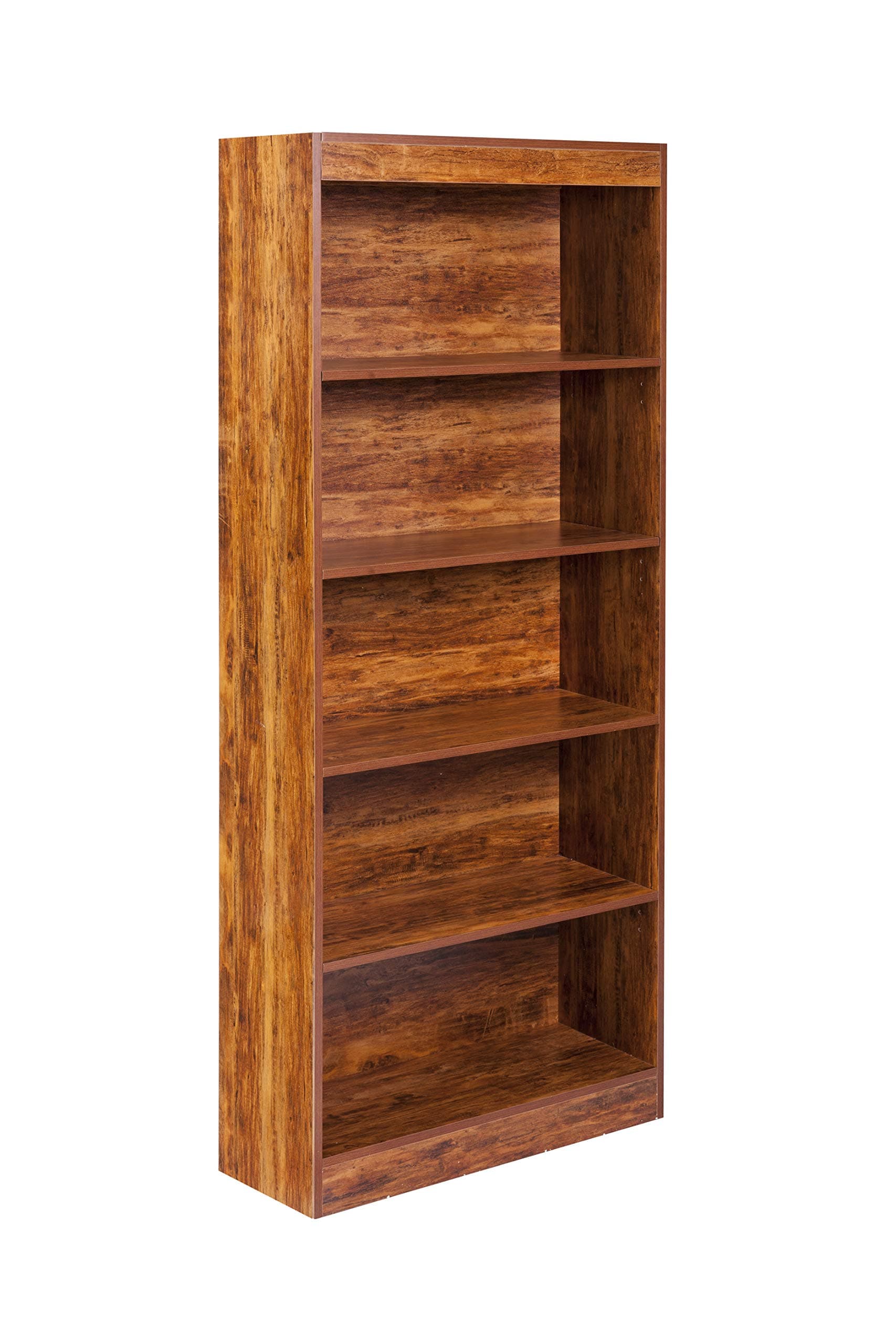 OneSpace Essentials 5-Tier Bookshelf, Golden Cherry