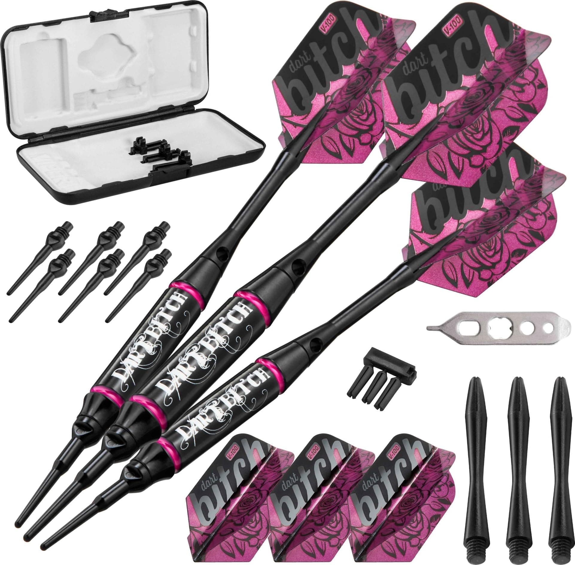 Viper by GLD Products Vanity Soft Tip Darts with Storage/Travel Case: Dart Bitch, 16 Grams,Pink,20-0317-16