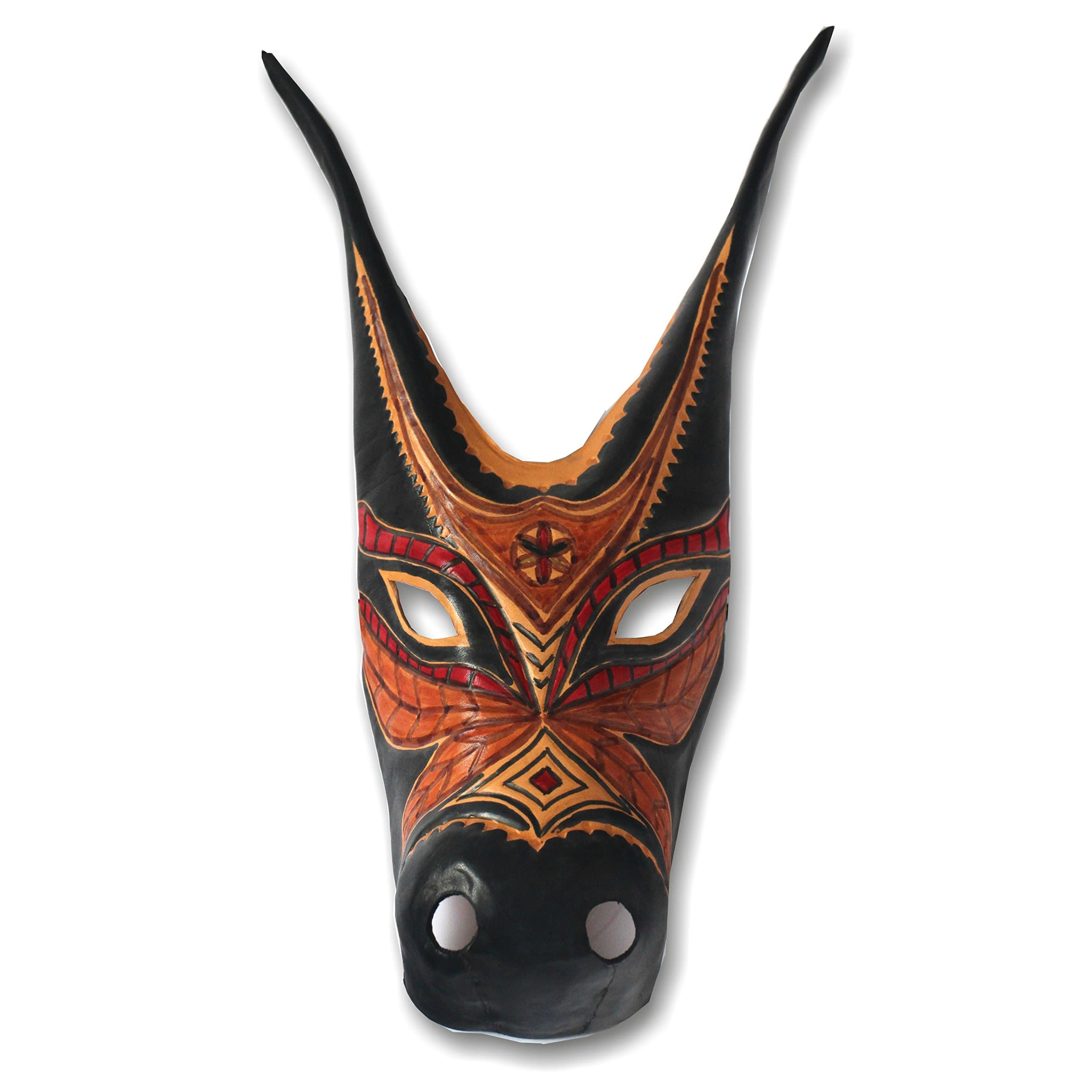 Graziano Viale safir, Bull mask, solid black leather, medium size