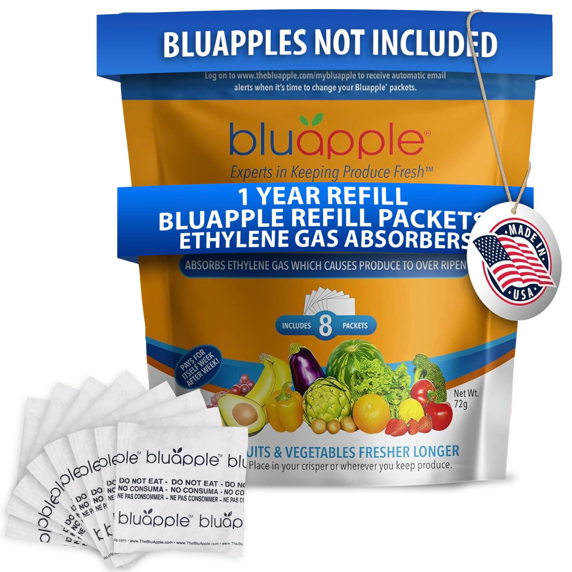 Bluapple Produce Saver One Year Refill Kit