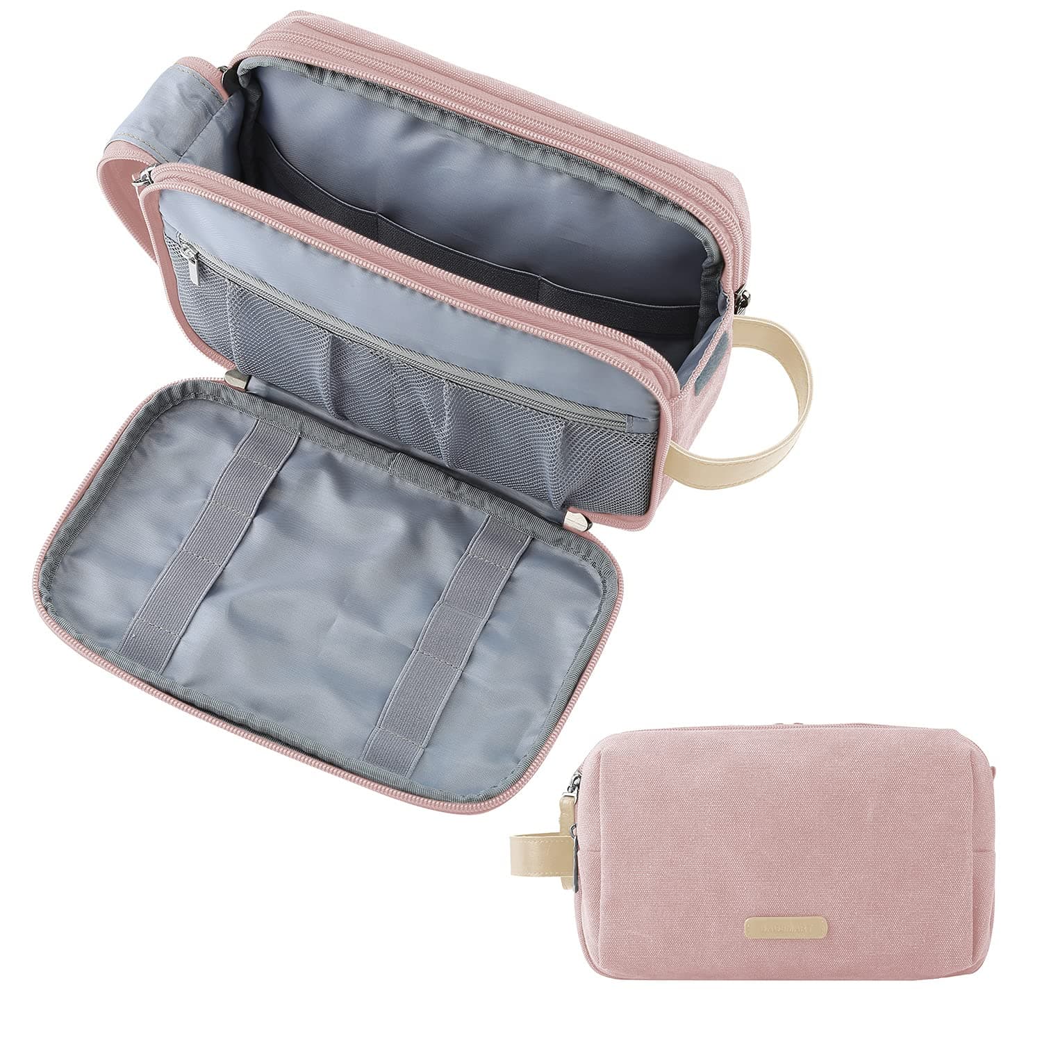Toiletry Bag for Women, Cosmetic Makeup Bag Organizer, Travel Bag for Toiletries, Dopp Kit Water-resistant Shaving Bag for Accessories, Pink-Medium