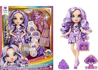 Fashion Doll with Slime & Pet - Violet (Purple) - 28 cm Shimmer Doll with Sparkle Slime, Magical Pet and Fashion Accessories - Kids Toy - Great for Ages 4-12 Years