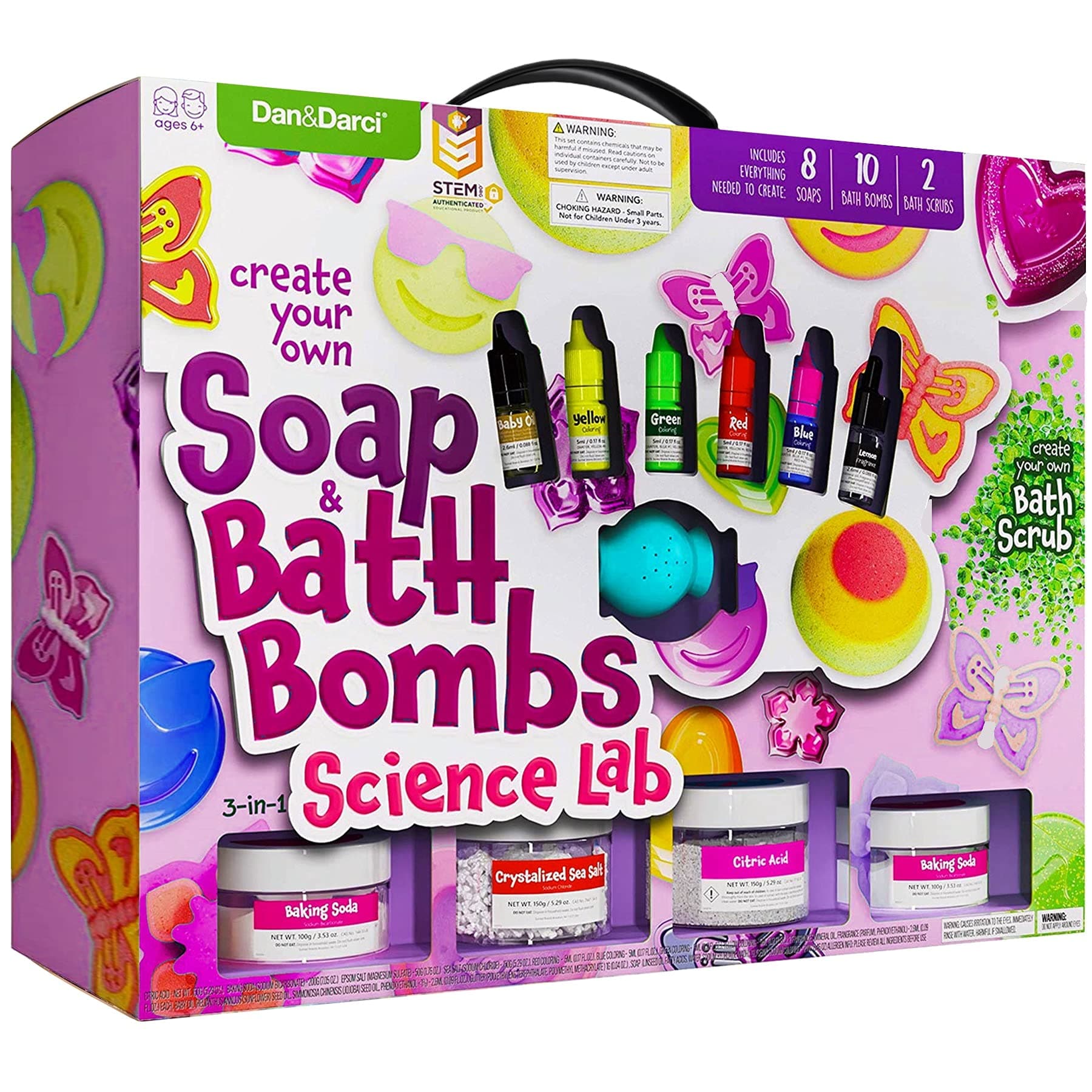 Soap & Bath Bomb Making Kit for Kids, 3-in-1 Spa Science Kits, Easter Craft Gifts for Girls & Boys Age 6-12 Year Old Girl Crafts: DIY Experiment Toys, Gift for Kid Ages