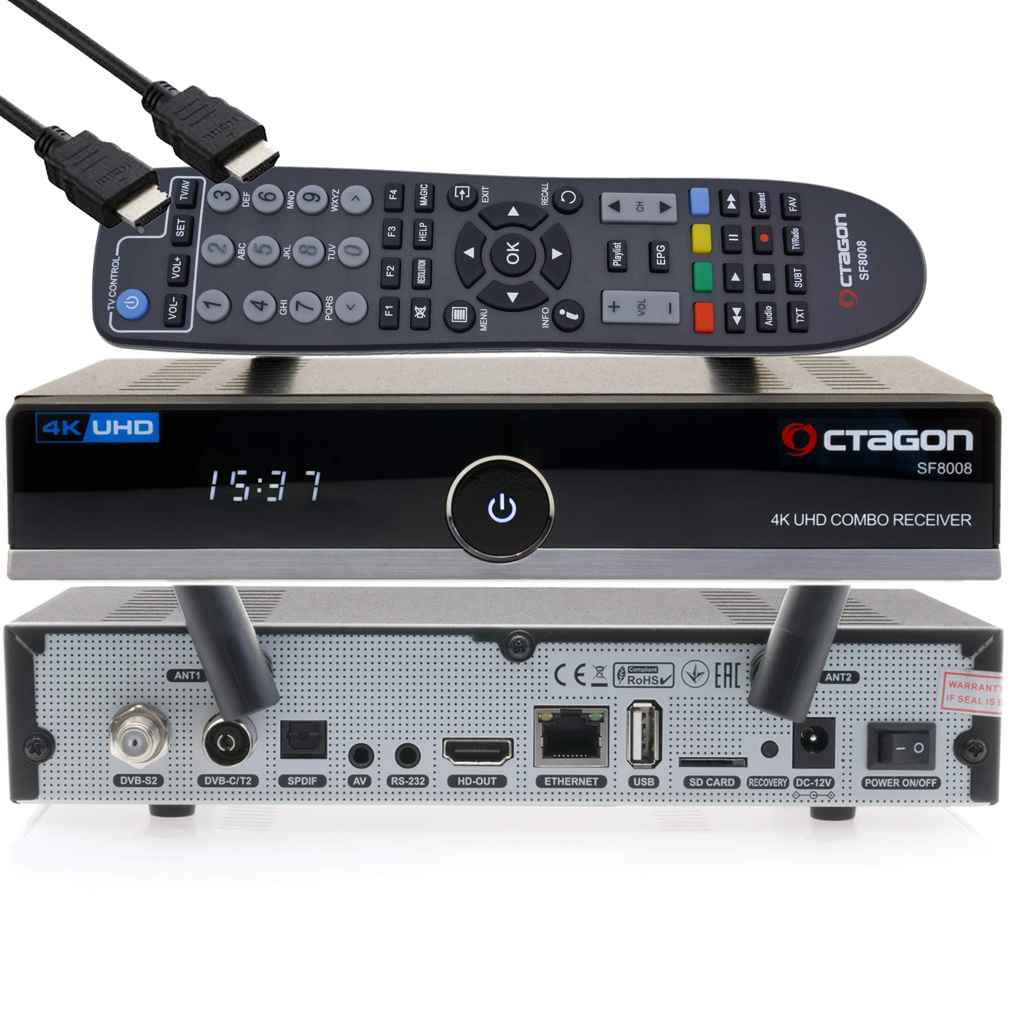 Octagon SF8008 Combo 4k DVB-S2X DVB-T2 Multistream UHD + Free Easymouse HDMI Cable