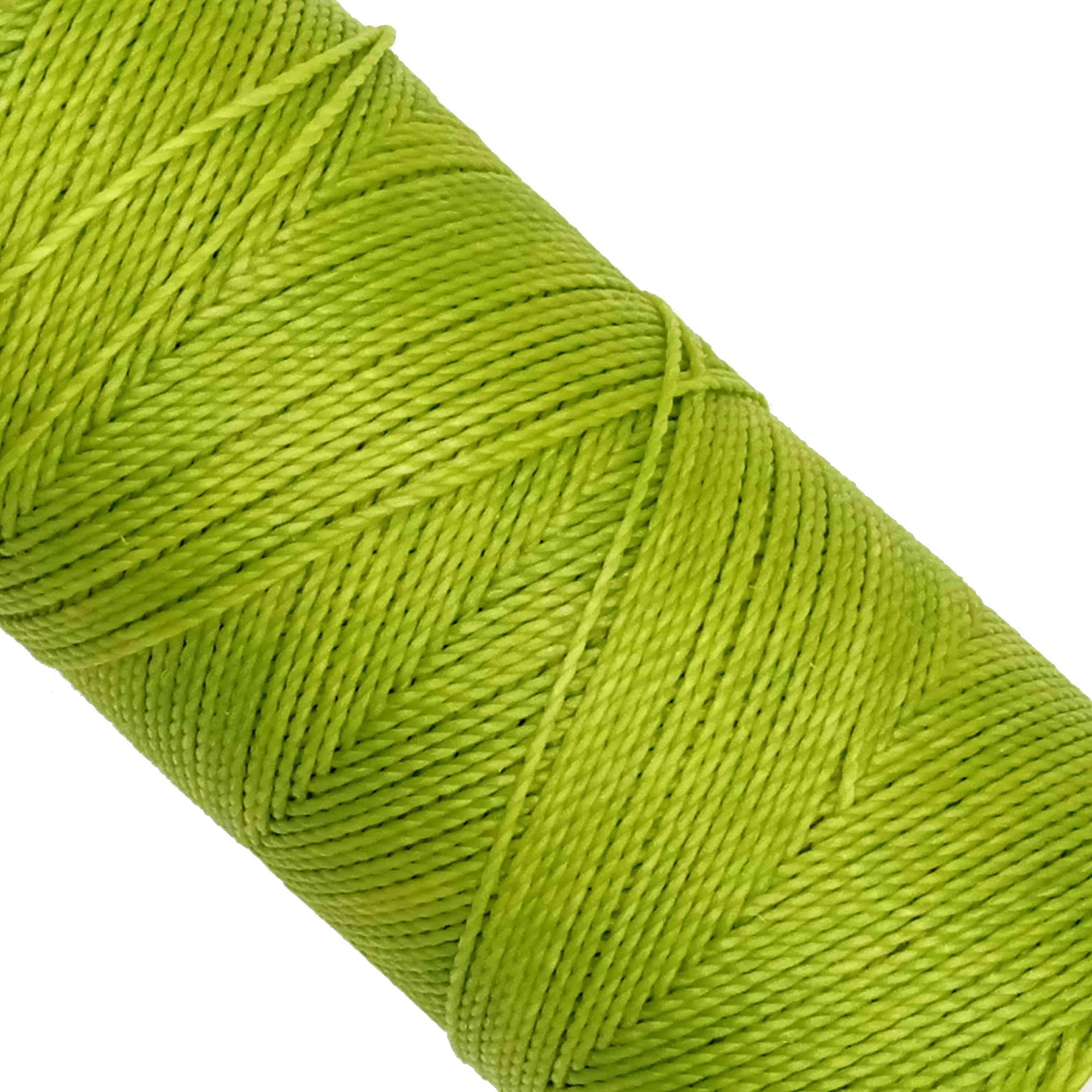 Linhasita Waxed Thread 100 g / 170 m Polyester 1 mm Thick Macrame, 30 Colours Green Apple