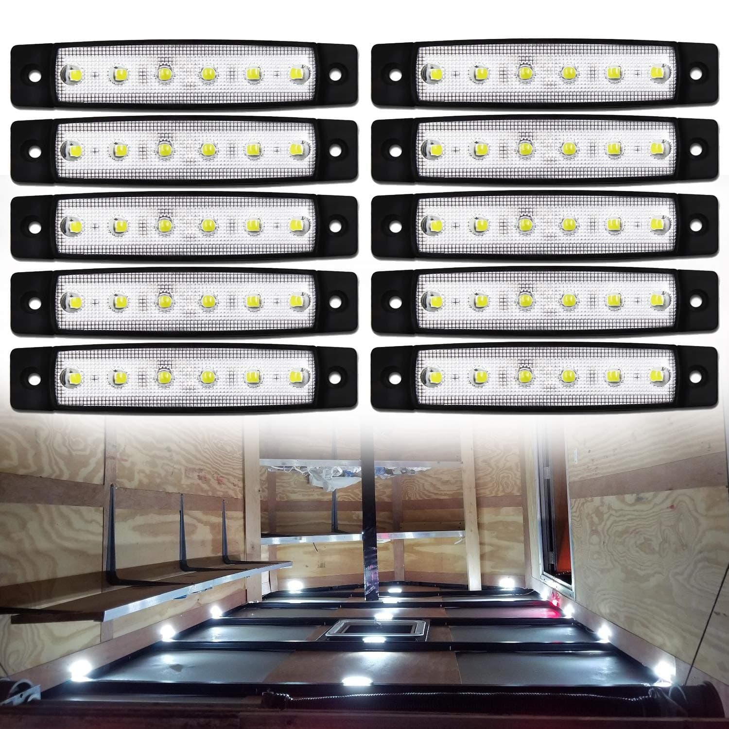 10 Pack Marine Boat LED Navigation Cabin Deck Courtesy Light Stern Transom Lights 12V for Boating Kayak Yacht, Dinghy, Sailboat, Pontoons, Freighters, Hovercrafts, Hunting & Fishing
