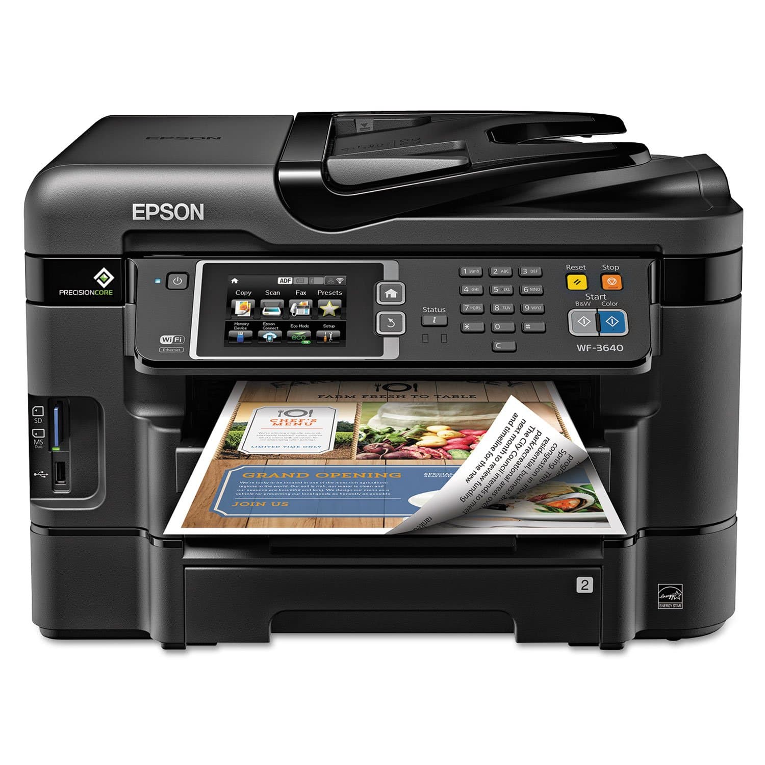 Epson WorkForce WF-3640 Wireless Color All-in-One Inkjet Printer with Scanner and Copier, Amazon Dash Replenishment Ready